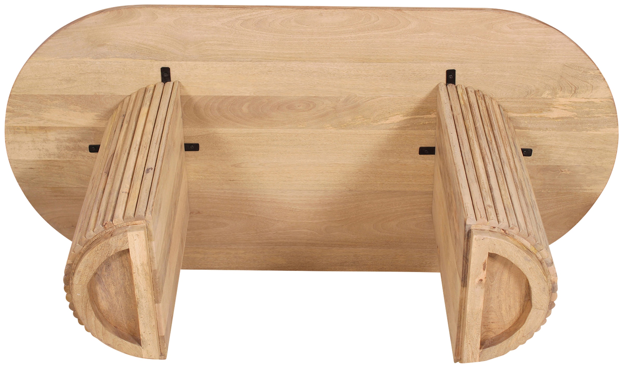 SIT Table de salle à manger »Samos 180 x 90 cm aus massivem Mangoholz im Ribbed-Look« Pieds de table marquants avec design lamellaire extravagant