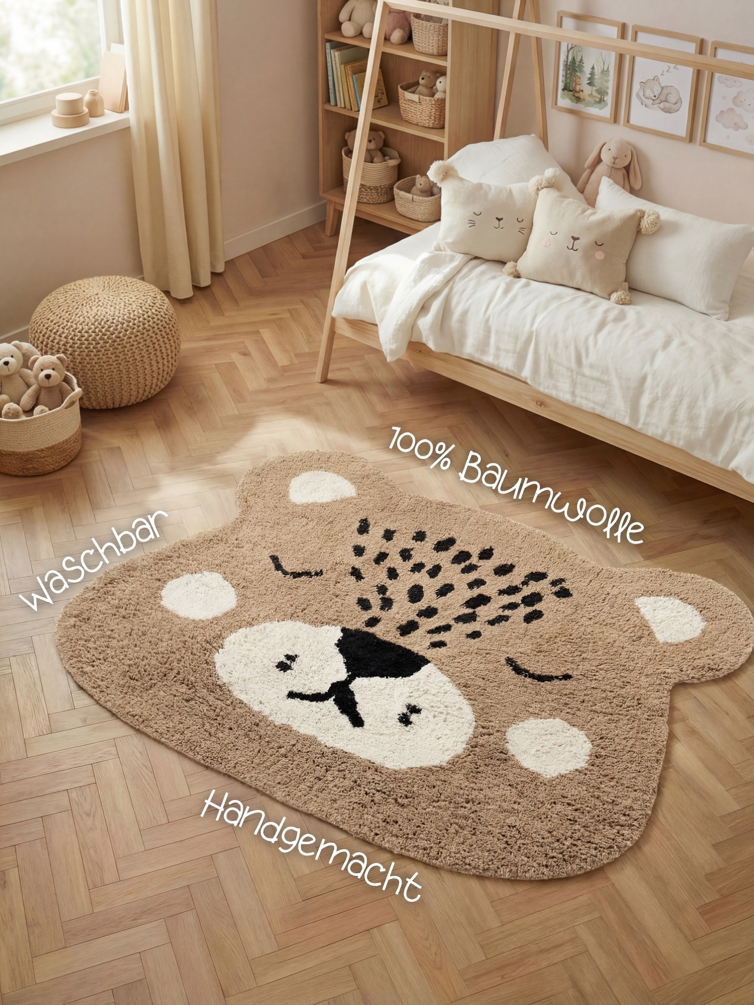 HANSE Home Tapis pour enfants »Bea« Forme de motif 10 mm Höhe lavable, fait main, doux, antidérapant, tapis de jeu pour chambre d'enfant