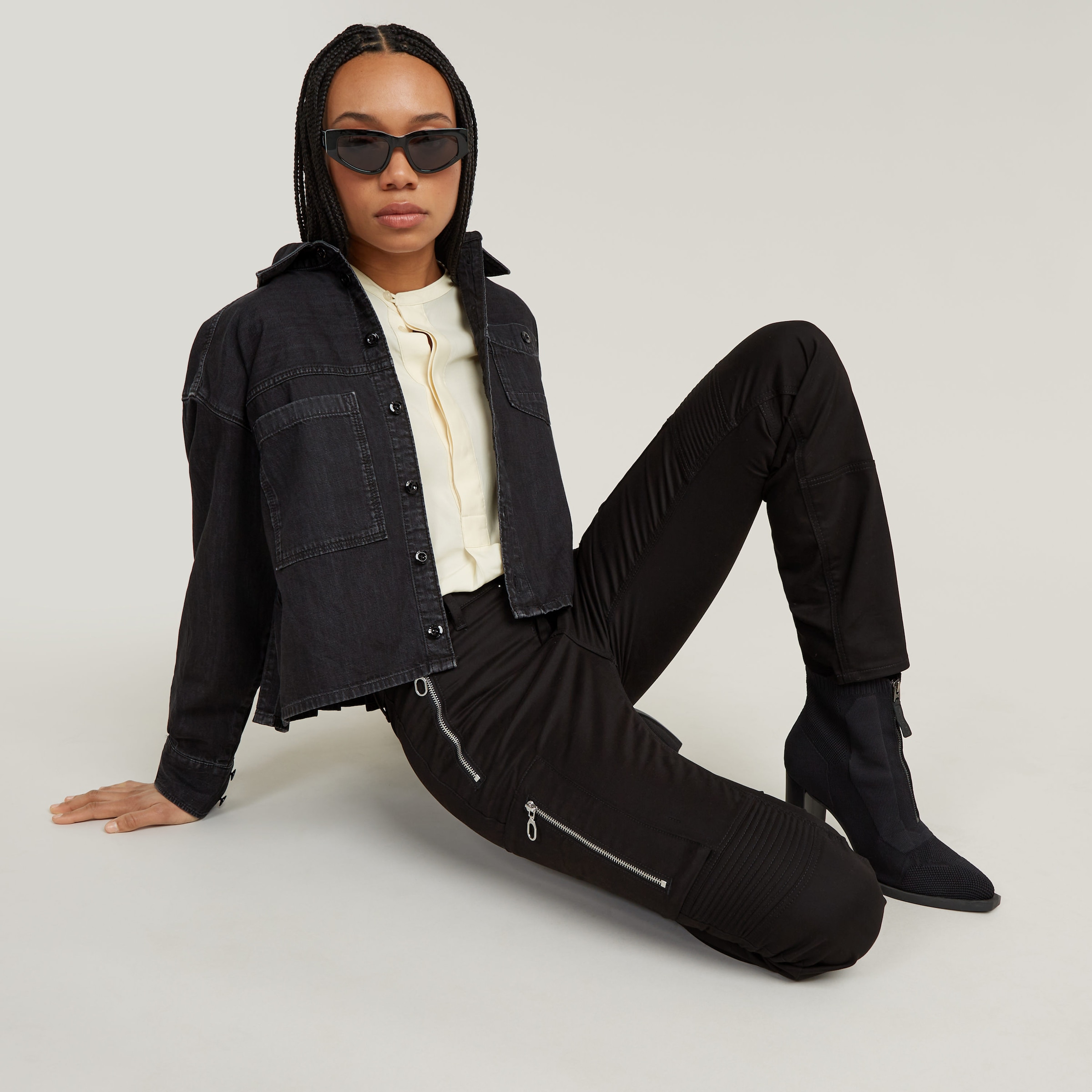 G-STAR Bikerhose »Biker Skinny Cargo«  mit kontrastfarbenen Reissverschlüssen