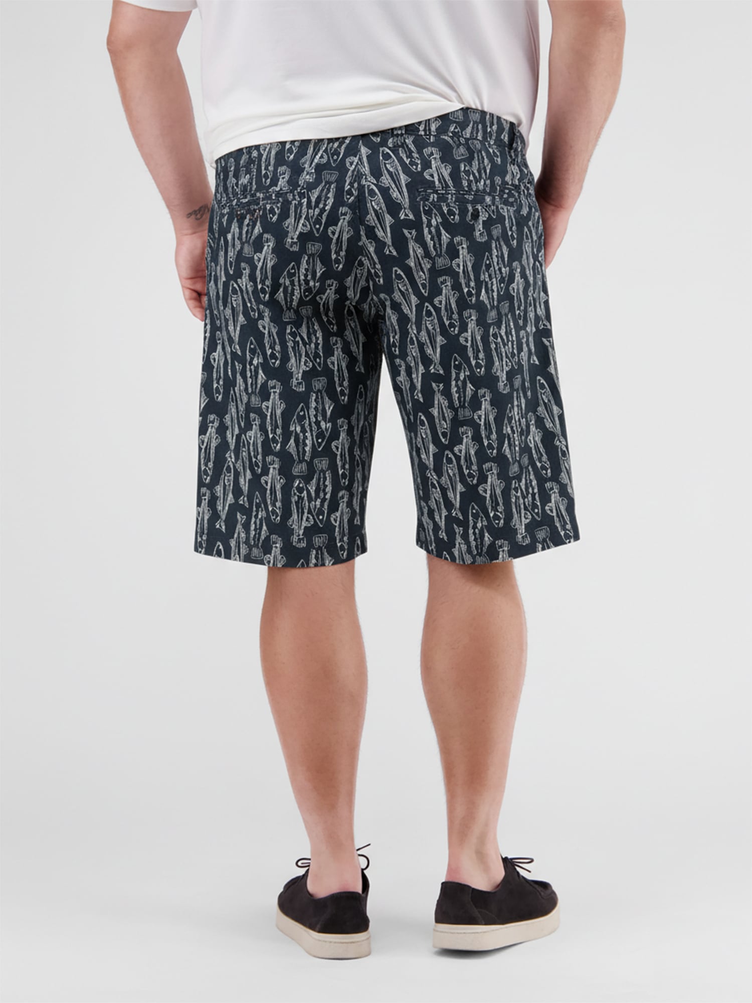 LERROS Chinoshorts »Leichte Chino-Bermuda mit Print, grosse Grössen«
