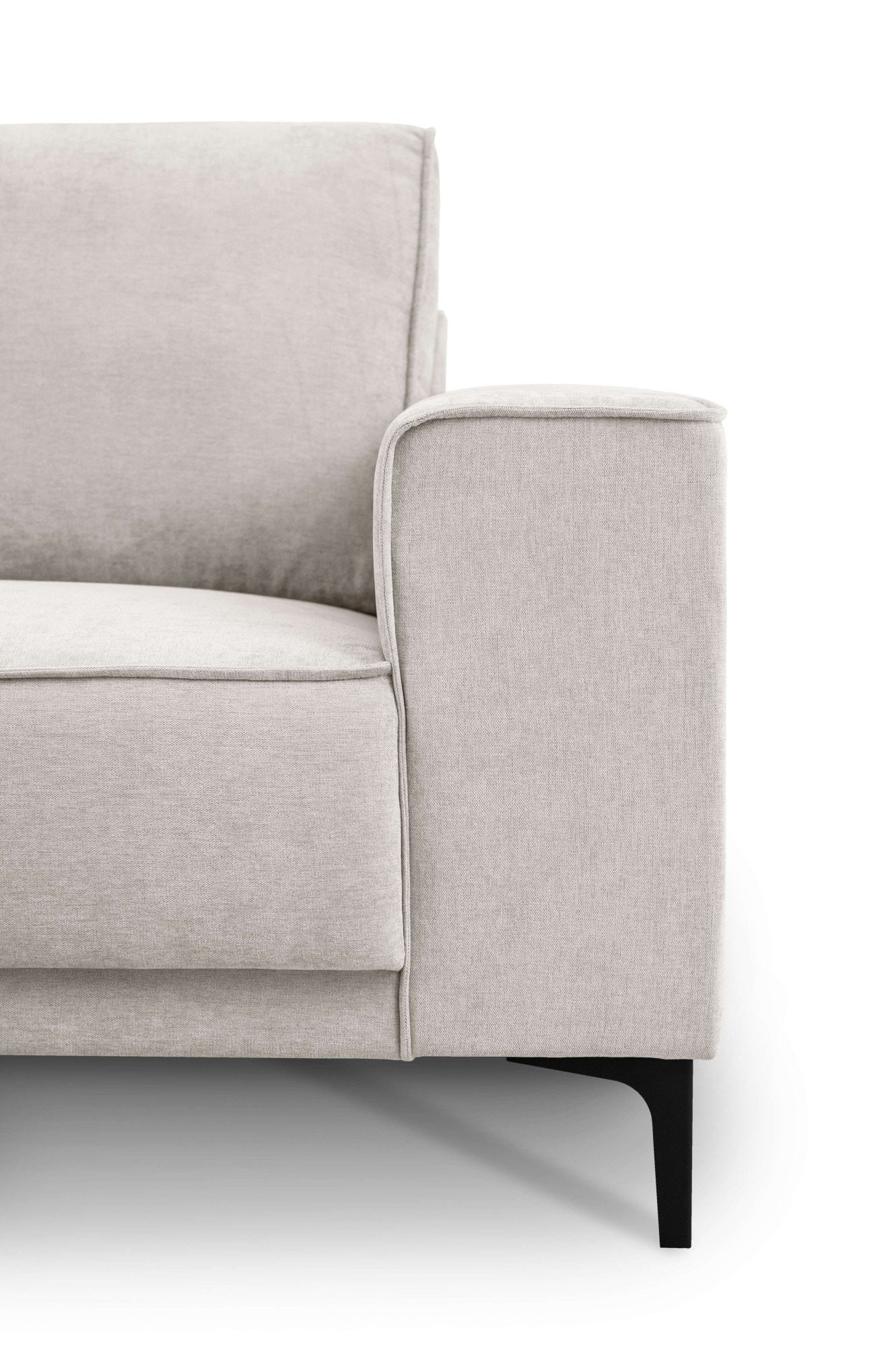 PLACES OF STYLE Ecksofa »Polsterecke Oland, Struktur, Flachgewebe, Luxus-Microfaser, Boucle« L-Form, 280 cm, Wellenunterfederung, Skandi-Design, Metallfüsse