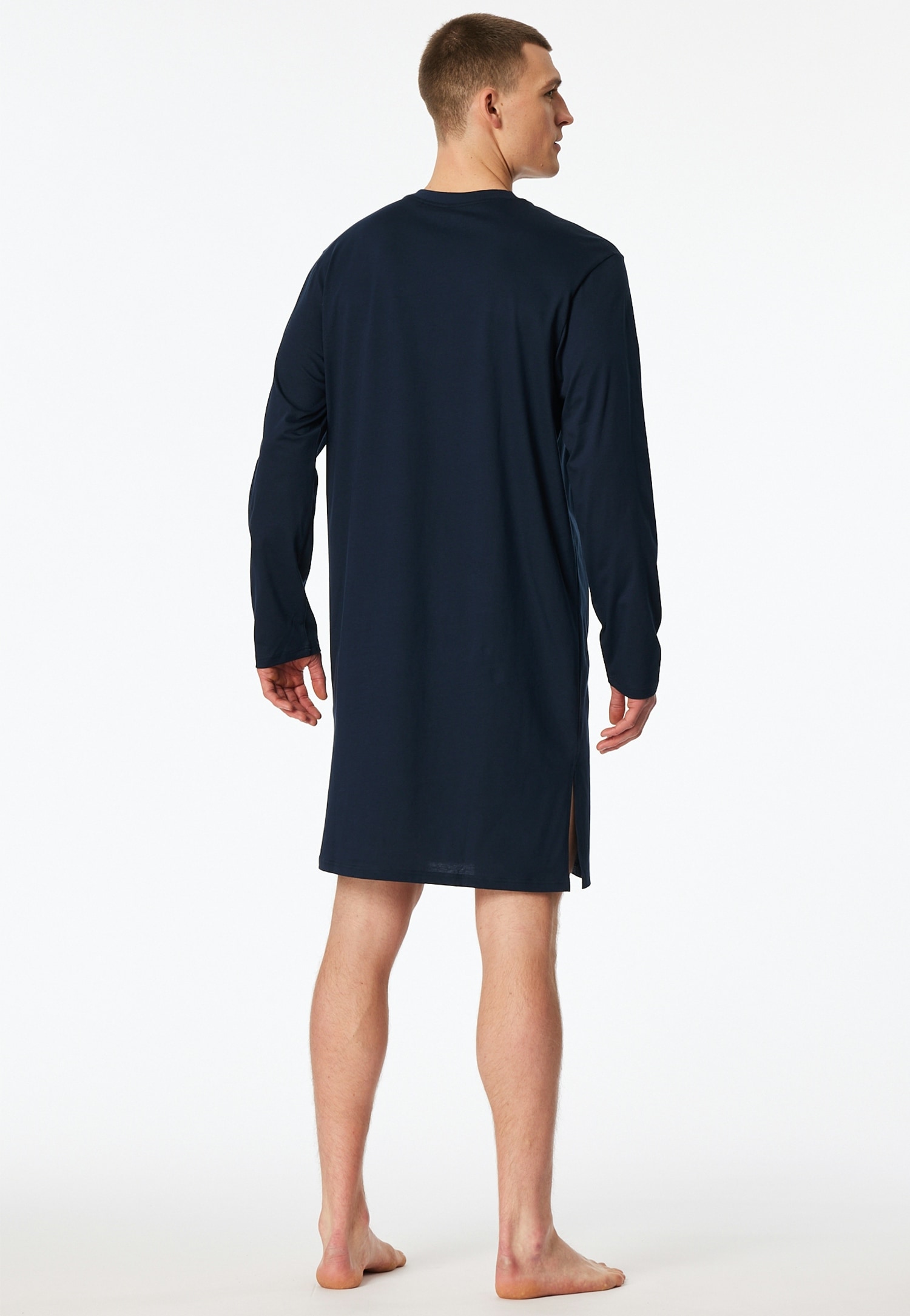 Schiesser Chemise de nuit »Comfort Nightwear« Poche poitrine seitliche Schlitze, weich, Langarm, Single Jersey, Baumwolle