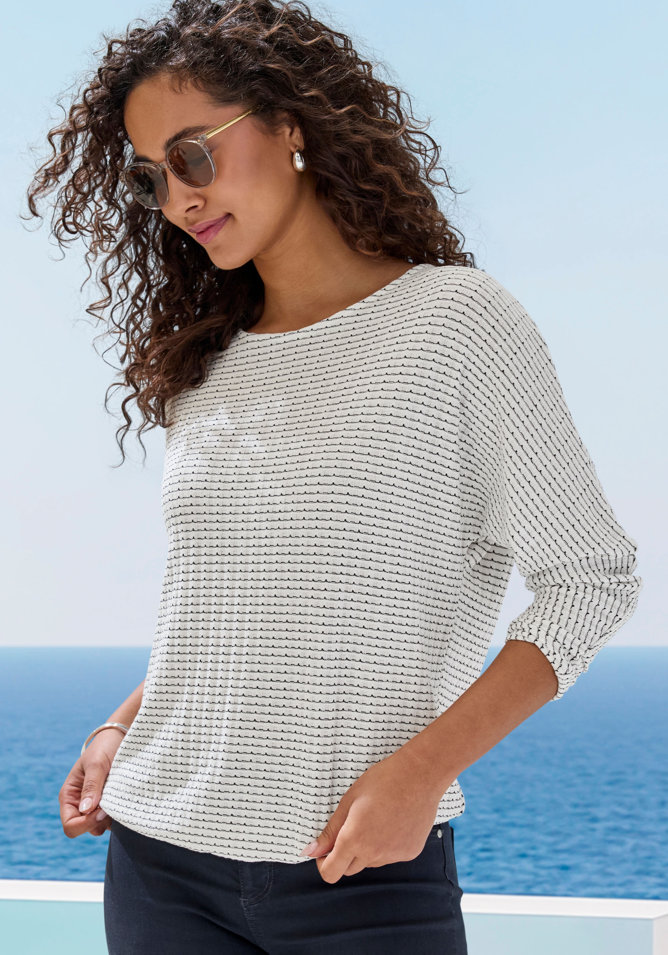 Vivance T-shirt à manches longues »aus sommerlicher Strickqualität« Ensemble,  avec élastique à la taille