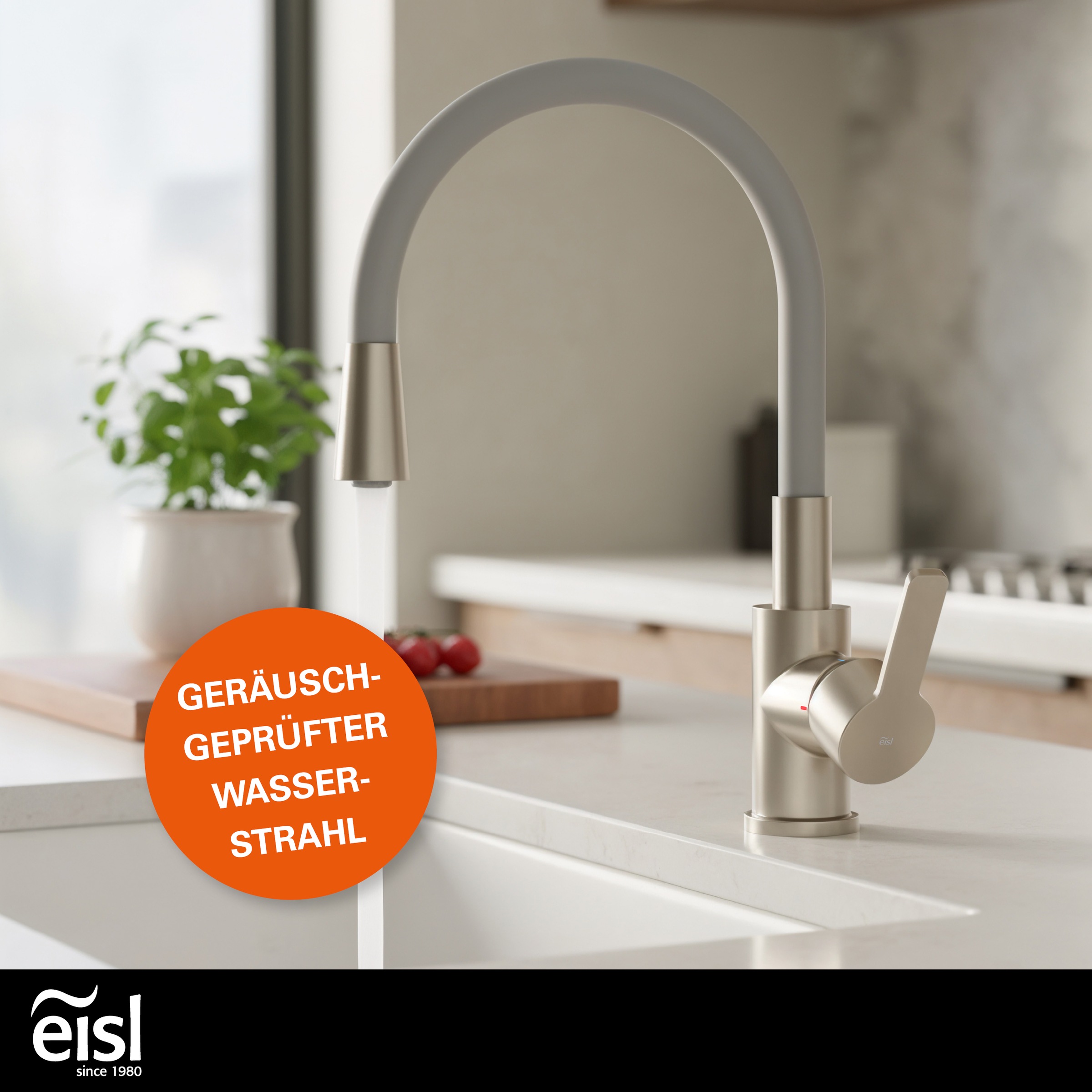 Eisl Spültischarmatur »Flexo« energiesparender Cold-Start, wassersparender Eco-Click,360° schwenkbar