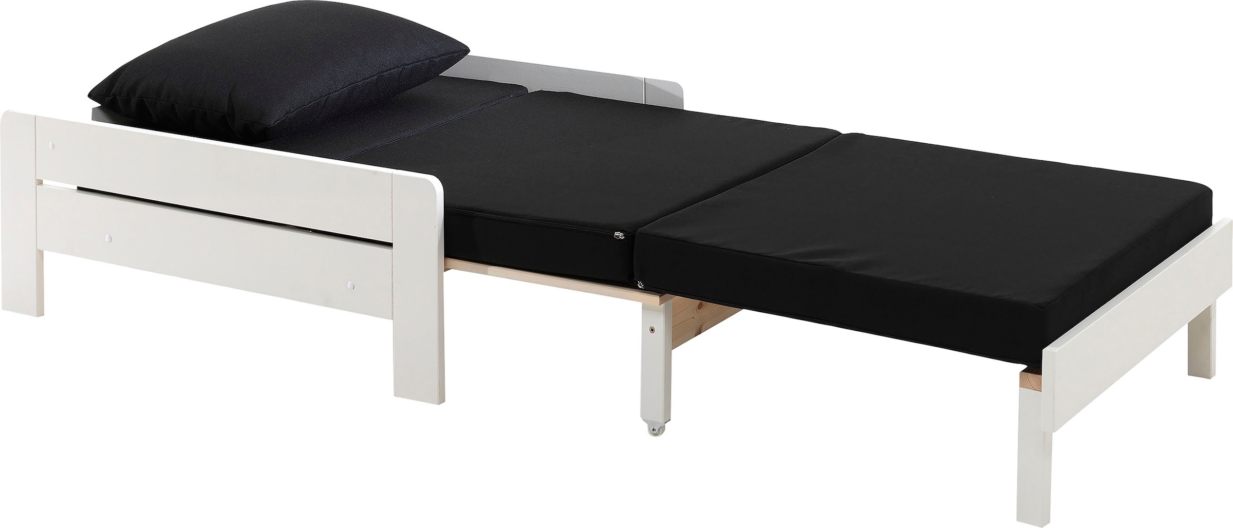 Vipack Jugendbett »Pino, Sessel mit Auszugfunktion und Auflage« B/H/T ca. 80x68x85/206cm, mit Lattenrost, wahlweise 2 Farben,  universell einsetzbar und ausziehbar zum Gästebett