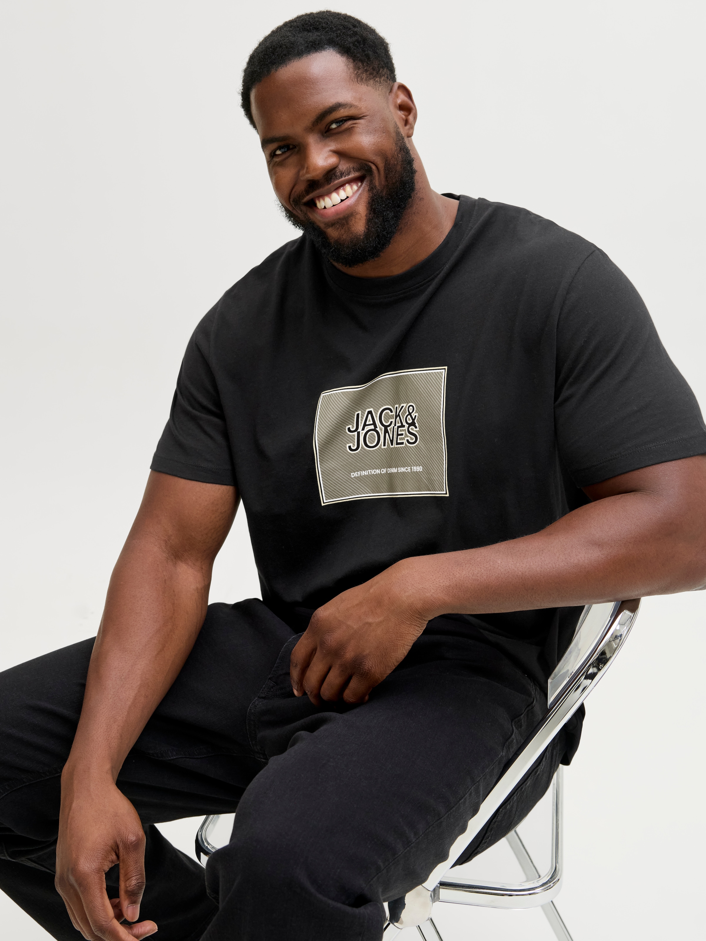 Jack & Jones PlusSize Shirt à col rond »JJRAIN TEE SS CREW NECK PLS«