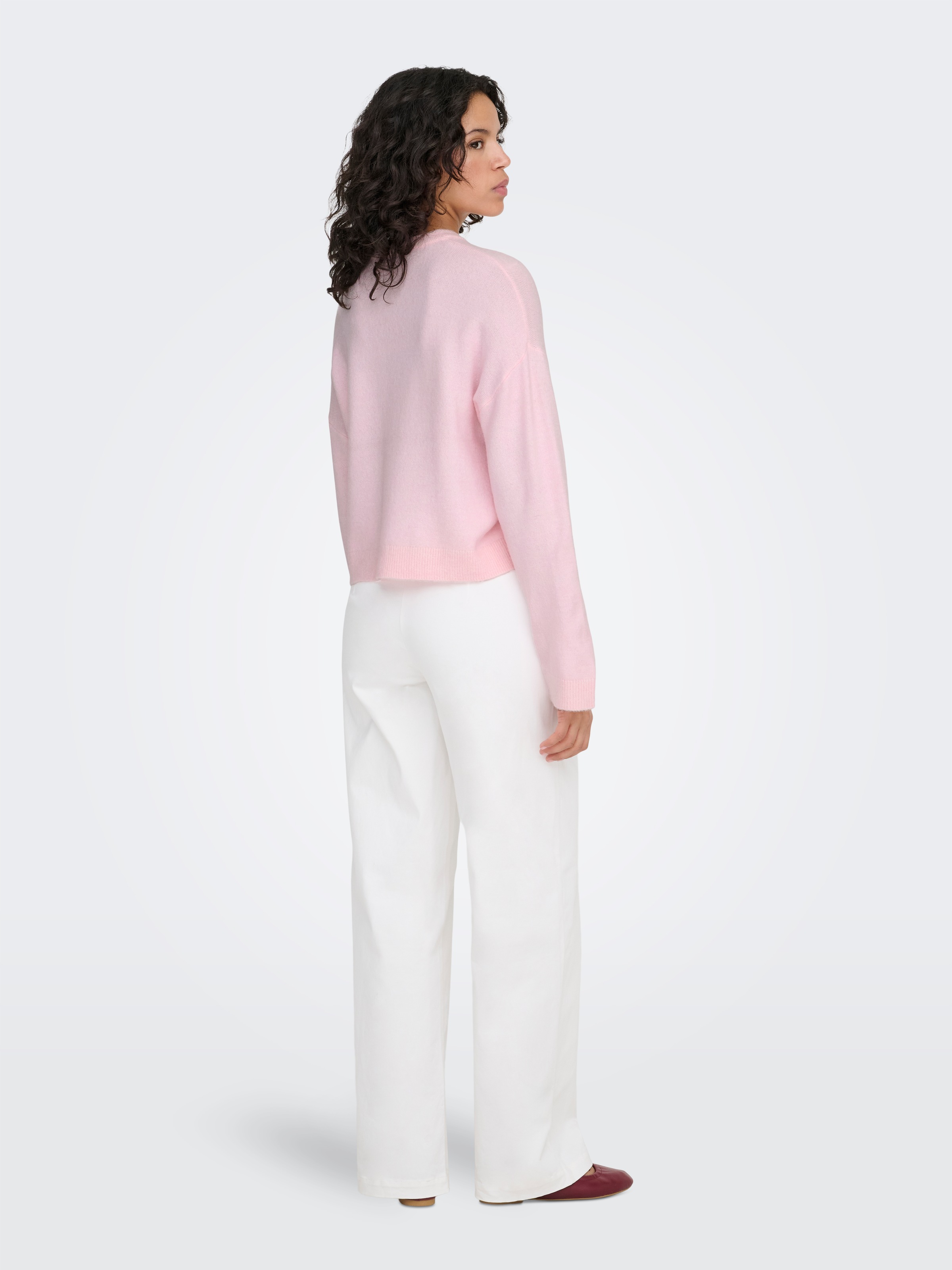 ONLY Rundhalspullover »ONLSIMONI L/S O-NECK PULLOVER KNT NOOS« Materialmix, regular fit