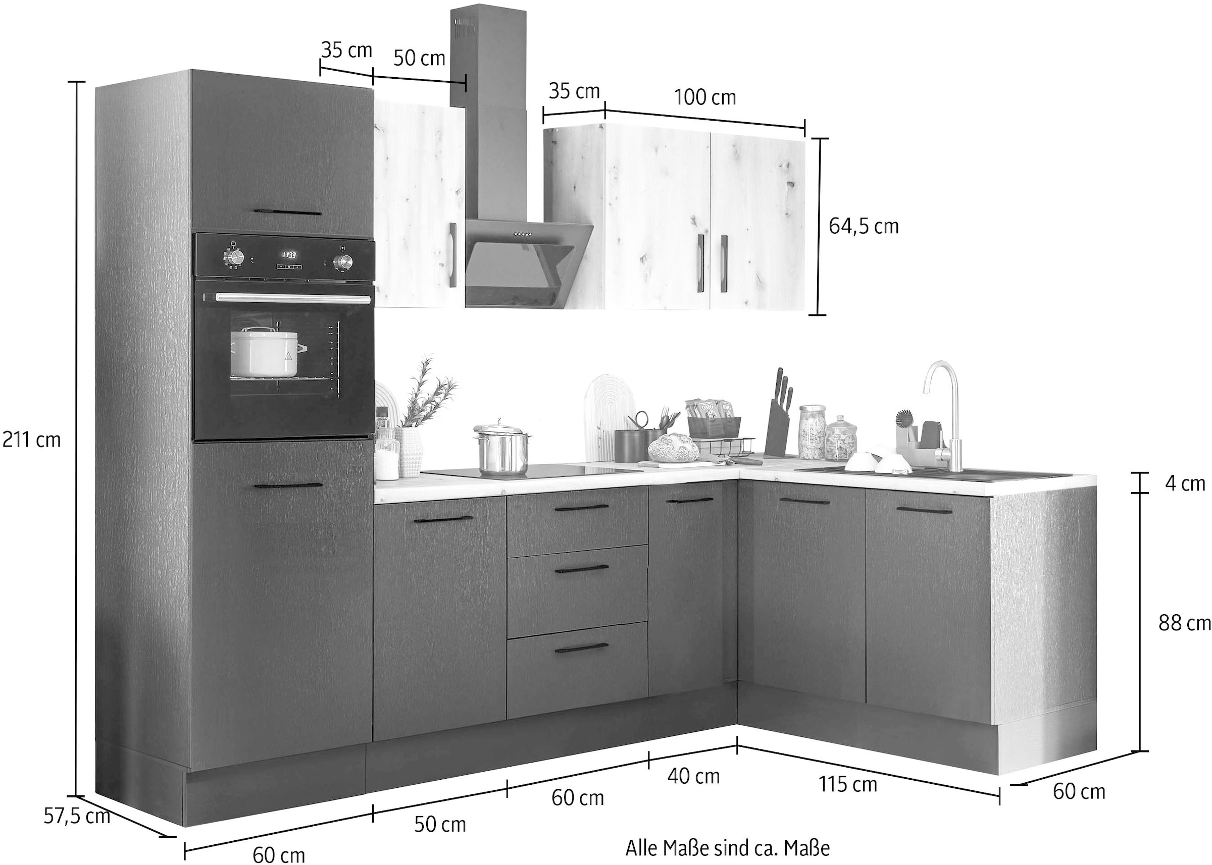 BASIC by Balculina Winkelküche »Turin« Stellbreite 270x175 cm, wahlweise mit E-Geräten