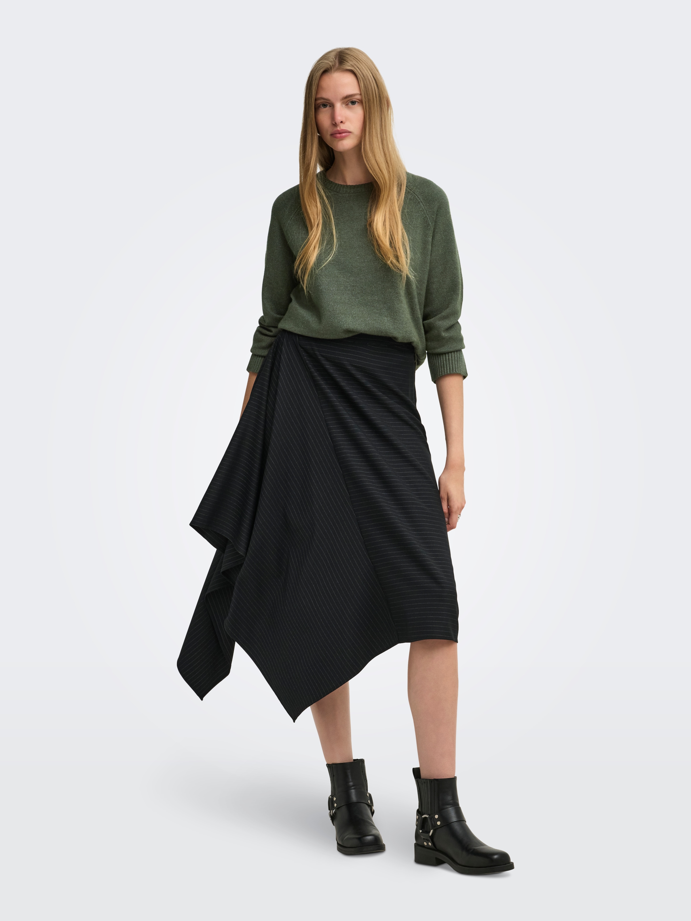 ONLY Pull en tricot »ONLPRINCESS LS O-NECK RAGLAN KNT NOOS« mélange viscose, coupe régulière