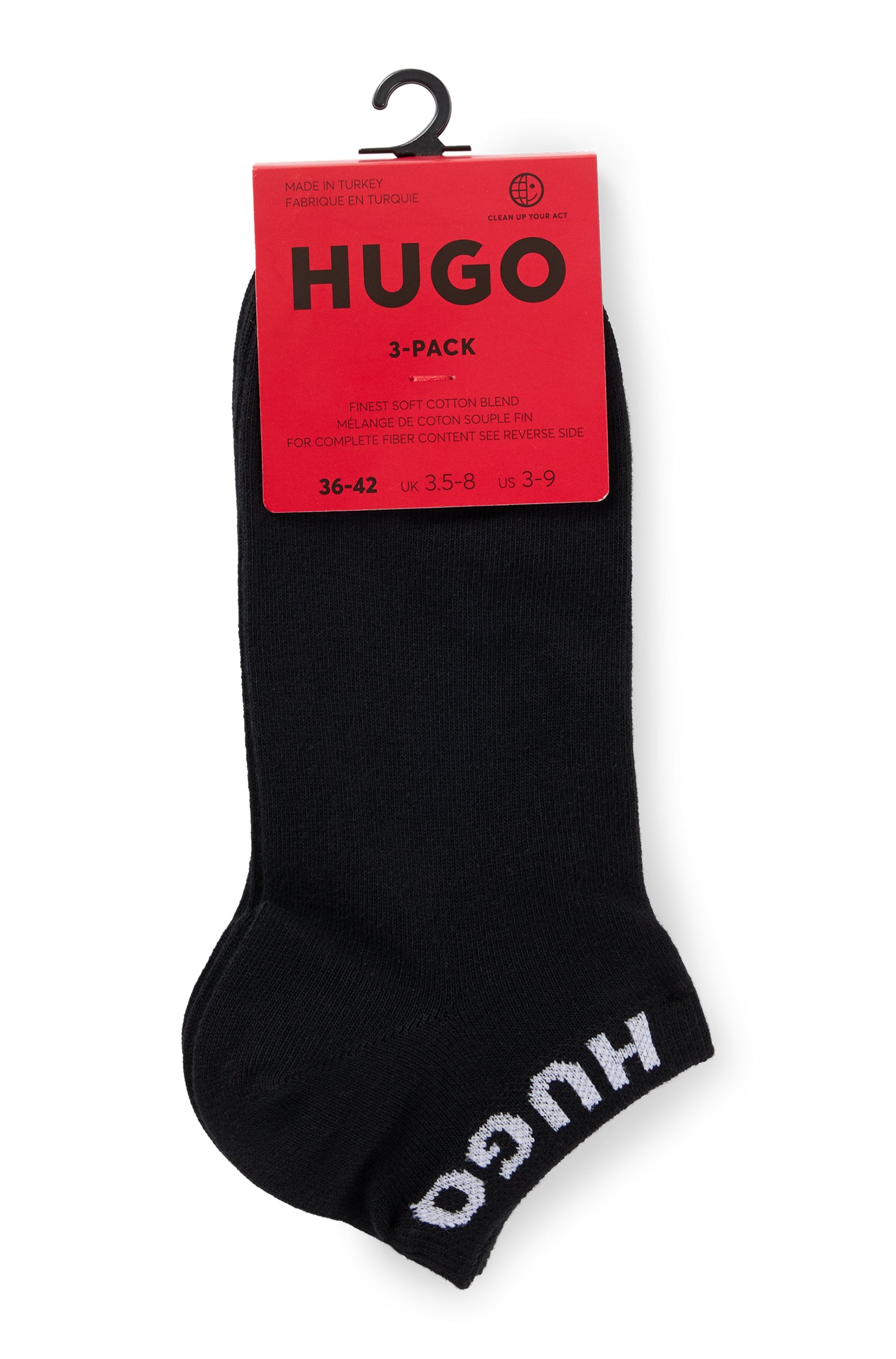 HUGO Underwear Socken »3P AS UNI CC W« Packung, 3er, 3 Stk. tlg. mit kontrastfarbenen Logoschriftzug