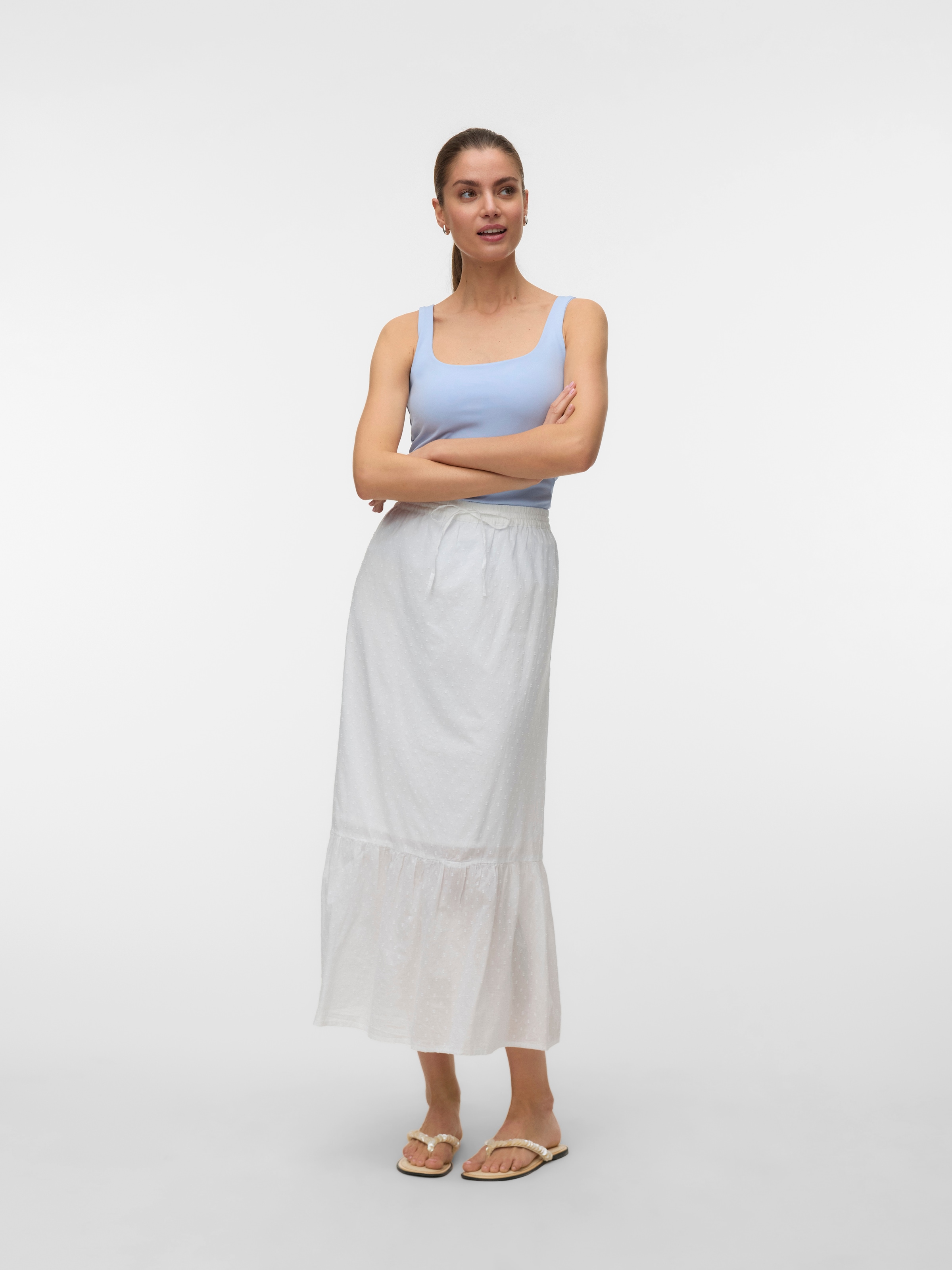 Vero Moda Maxi jupe »VMTRINE MW MAXI SKIRT WVN NOOS« Baumwolle