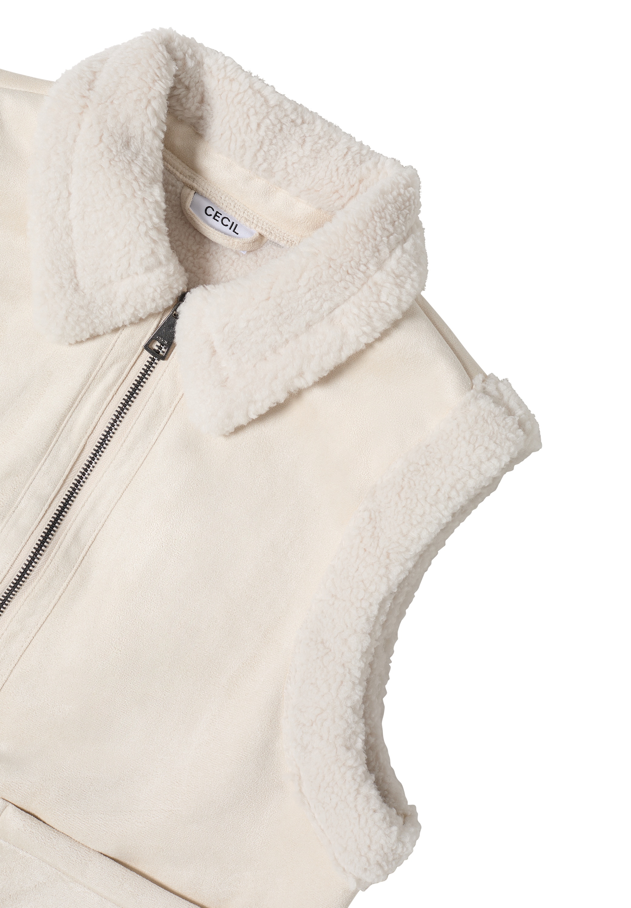 Cecil Gilet en peluche mit Teddy Futter und Reissverschluss