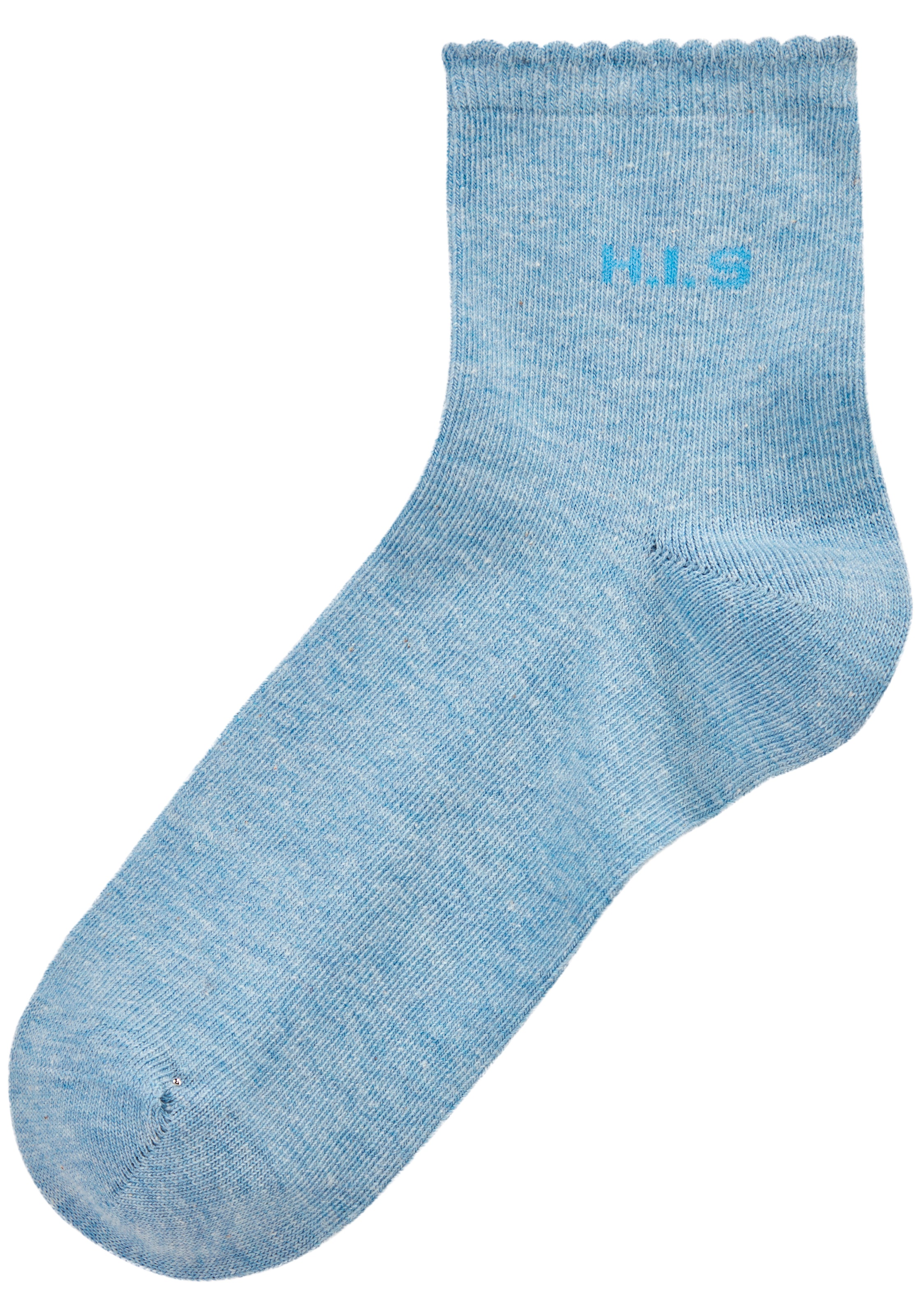 H.I.S Chaussettes courtes »Damen uni und meliert für die ganze Woche« Paquet, 7 Couple tlg. avec un bord-côte ondulé
