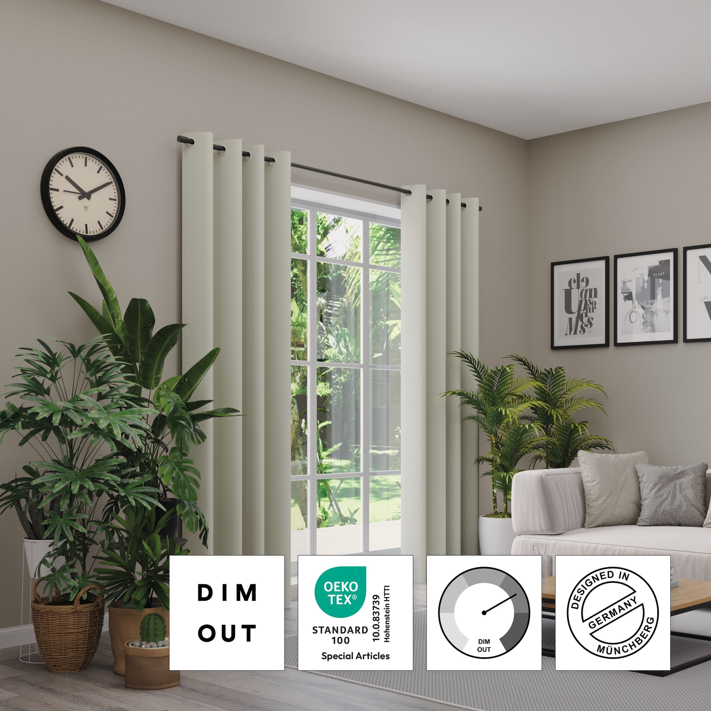 Neutex for you! Verdunkelungsvorhang »INSULA« Ösen 1 Stk. tlg. Uni-Dimout für starke Verdunklung, nach Mass,