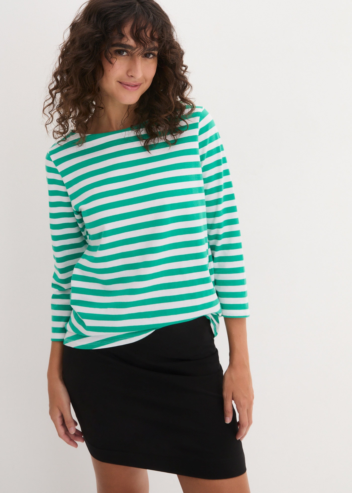 bonprix Jerseyrock Packung, 2 Stk. aus Baumwolle und Elasthan, figurbetonte Passform, unifarben