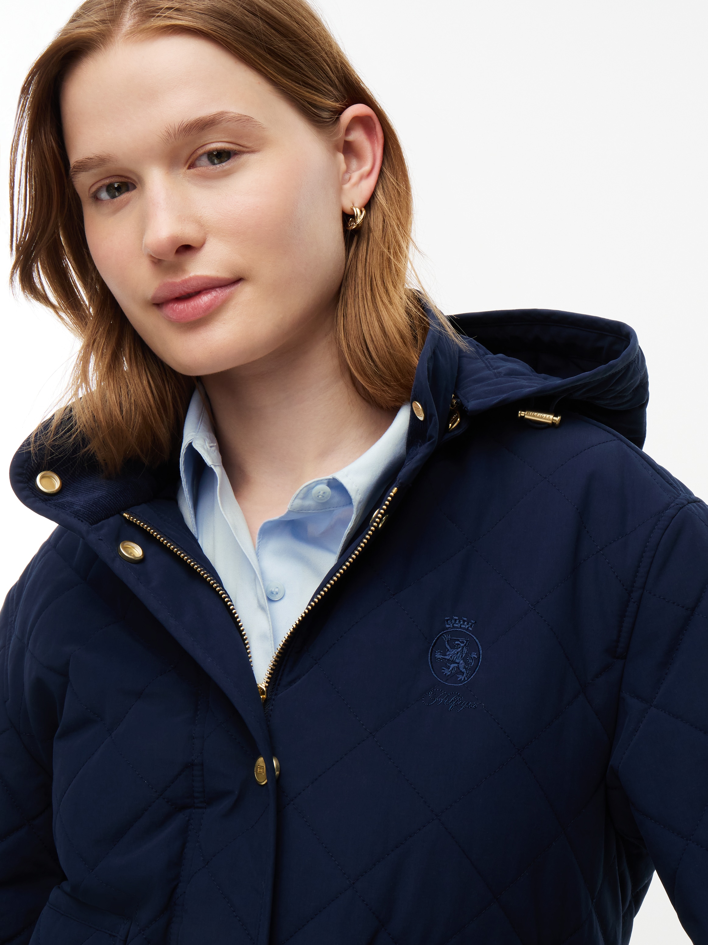 Tommy Hilfiger Veste matelassée »QUILTED HOOD JACKET« avec capuche mélange de coton
