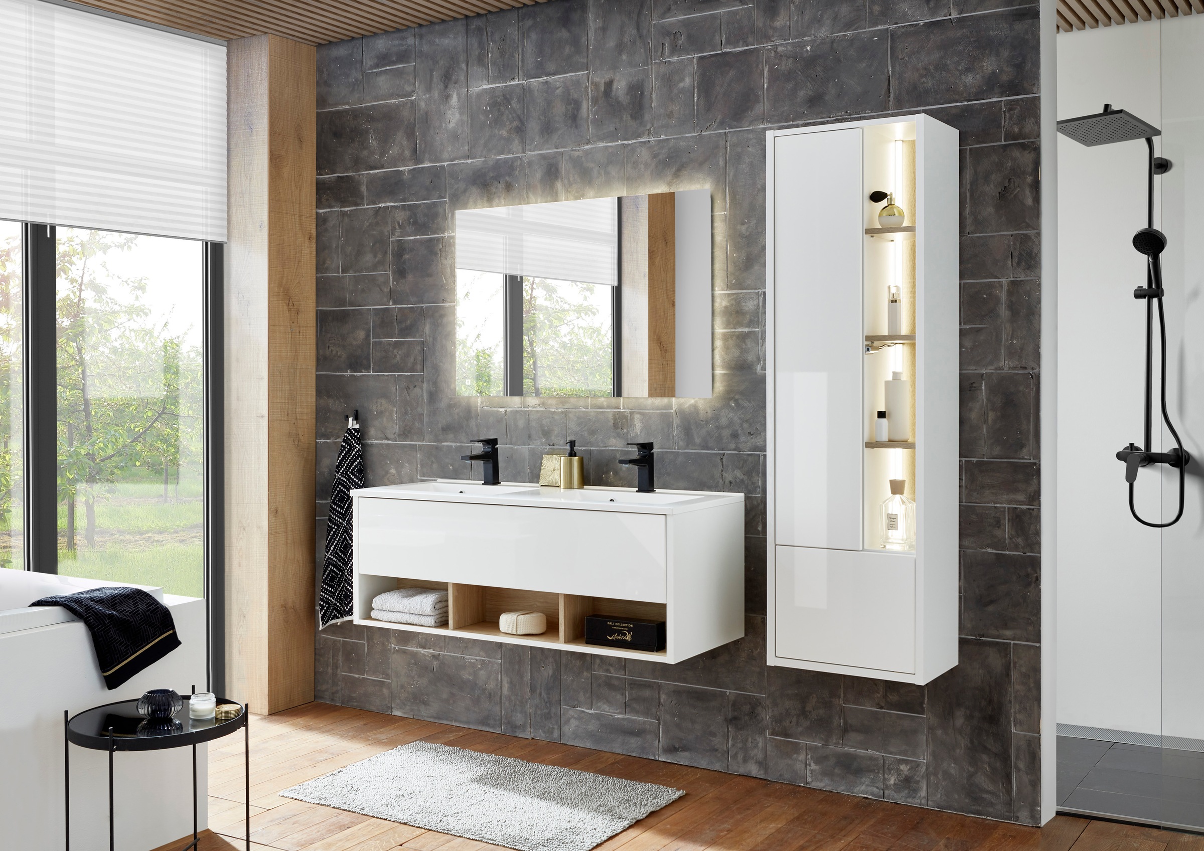 PLACES OF STYLE Badmöbel-Set »Studio Line, Bad im modernen Design, 3-teiliges Badezimmer« 3 Stk. tlg.