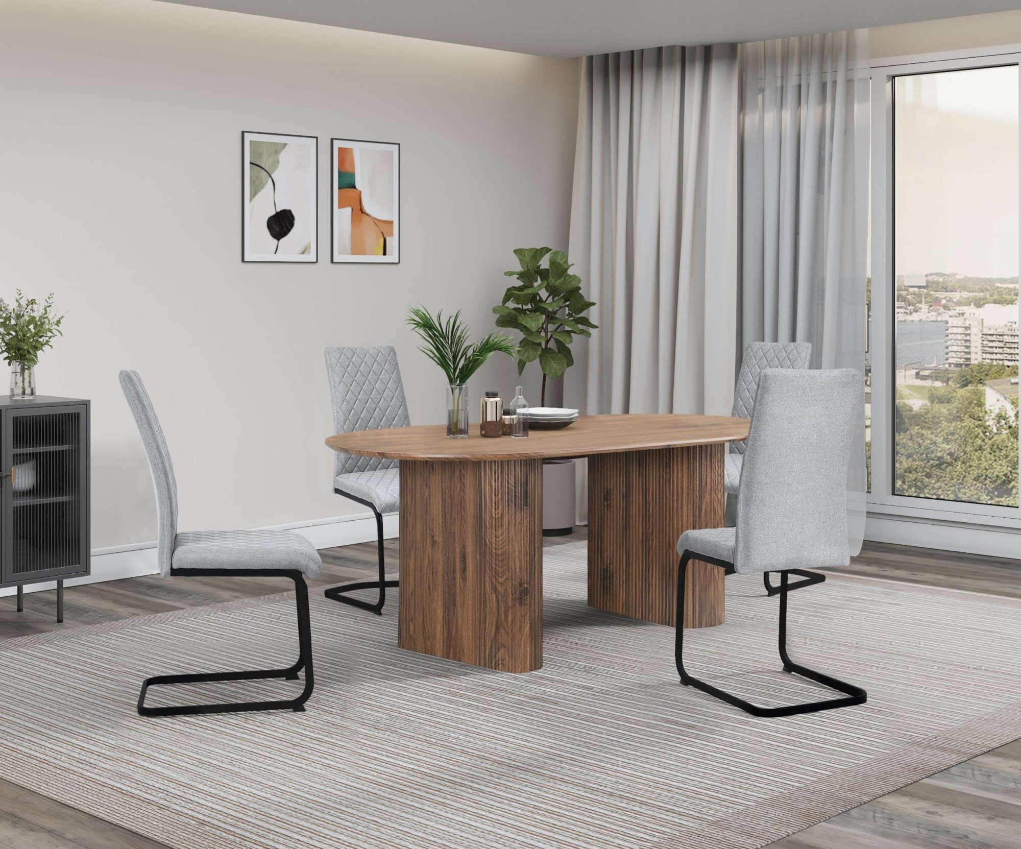 GOODproduct Esszimmerstuhl »Valbourg« () Freischwinger, gepolsterte Rückenlehne und Sitzfläche, 2er Set