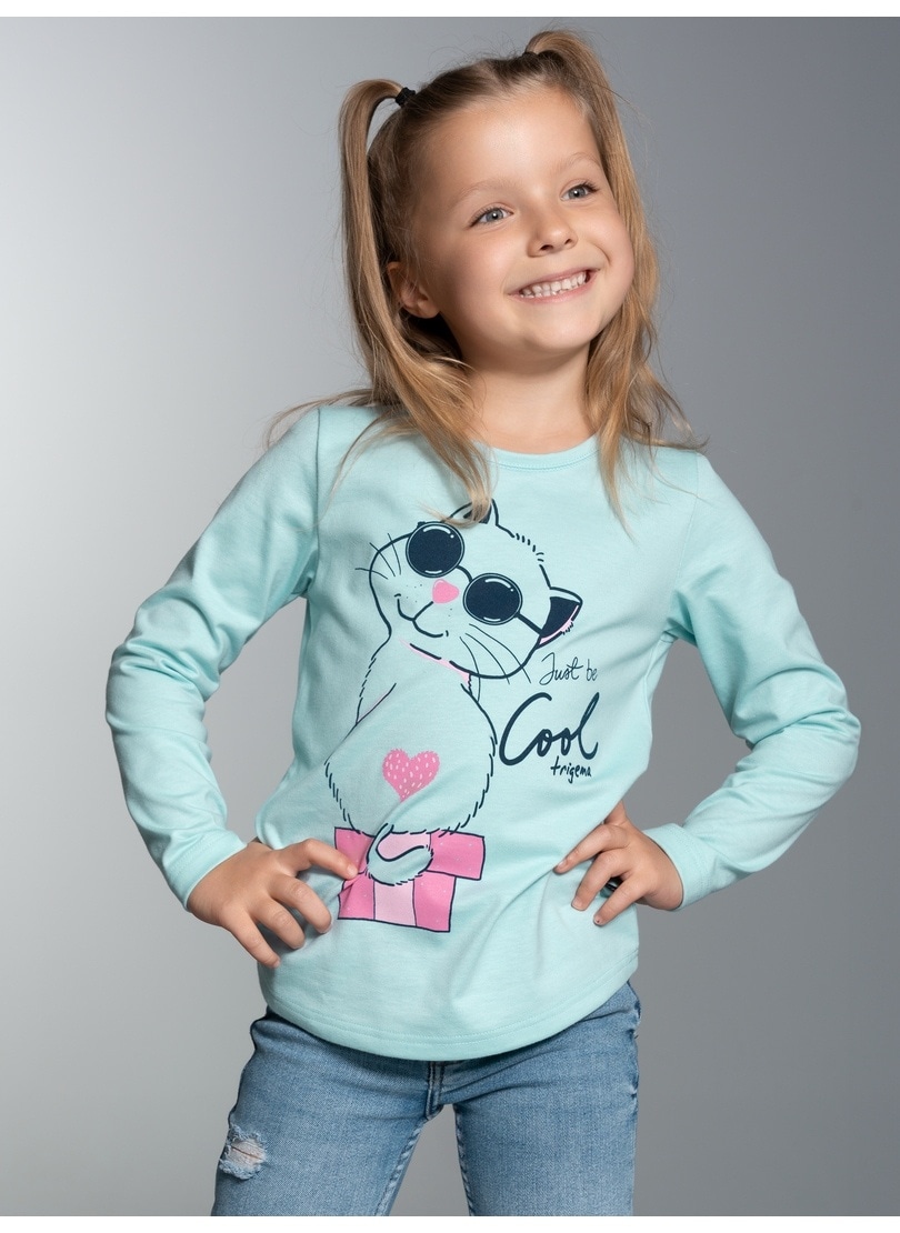 Trigema Haut de pyjama »TRIGEMA Langarmshirt mit Katzen-Motiv« 1 cuis tlg.