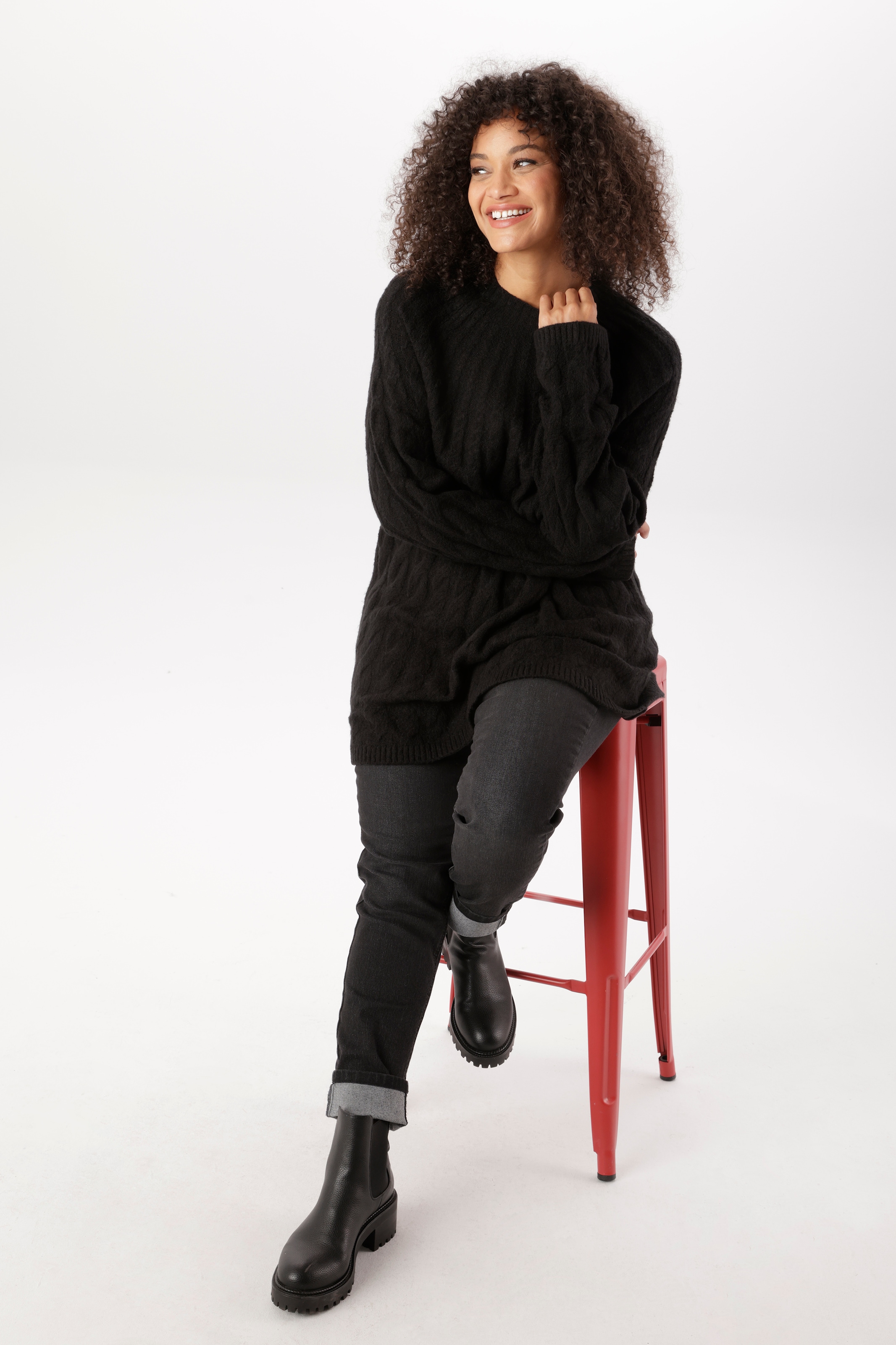 Aniston PLUS Pull en tricot avec motif torsadé noble - NOUVELLE COLLECTION