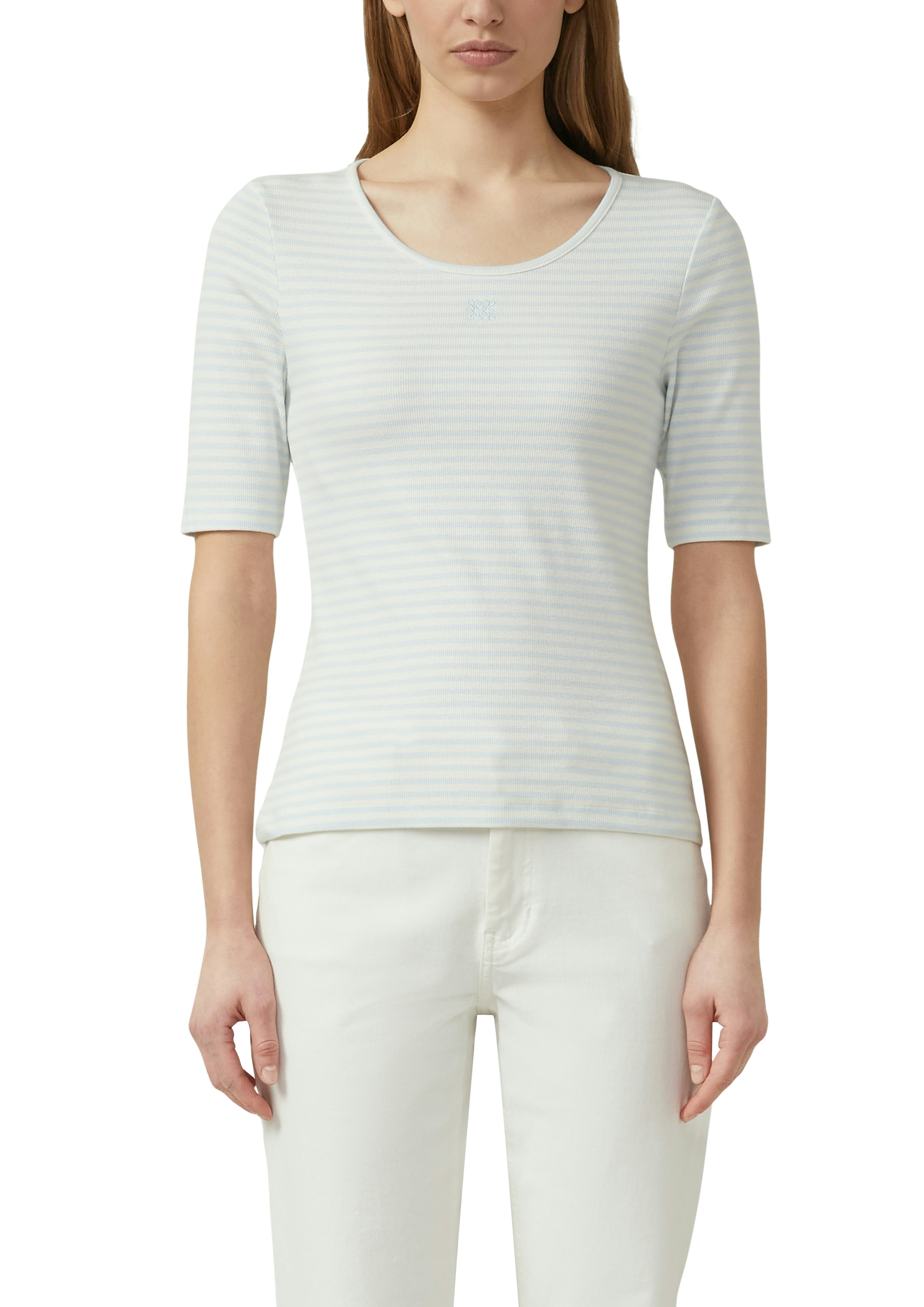 s.Oliver Rundhalsshirt Sommershirt mit feinen Streifen