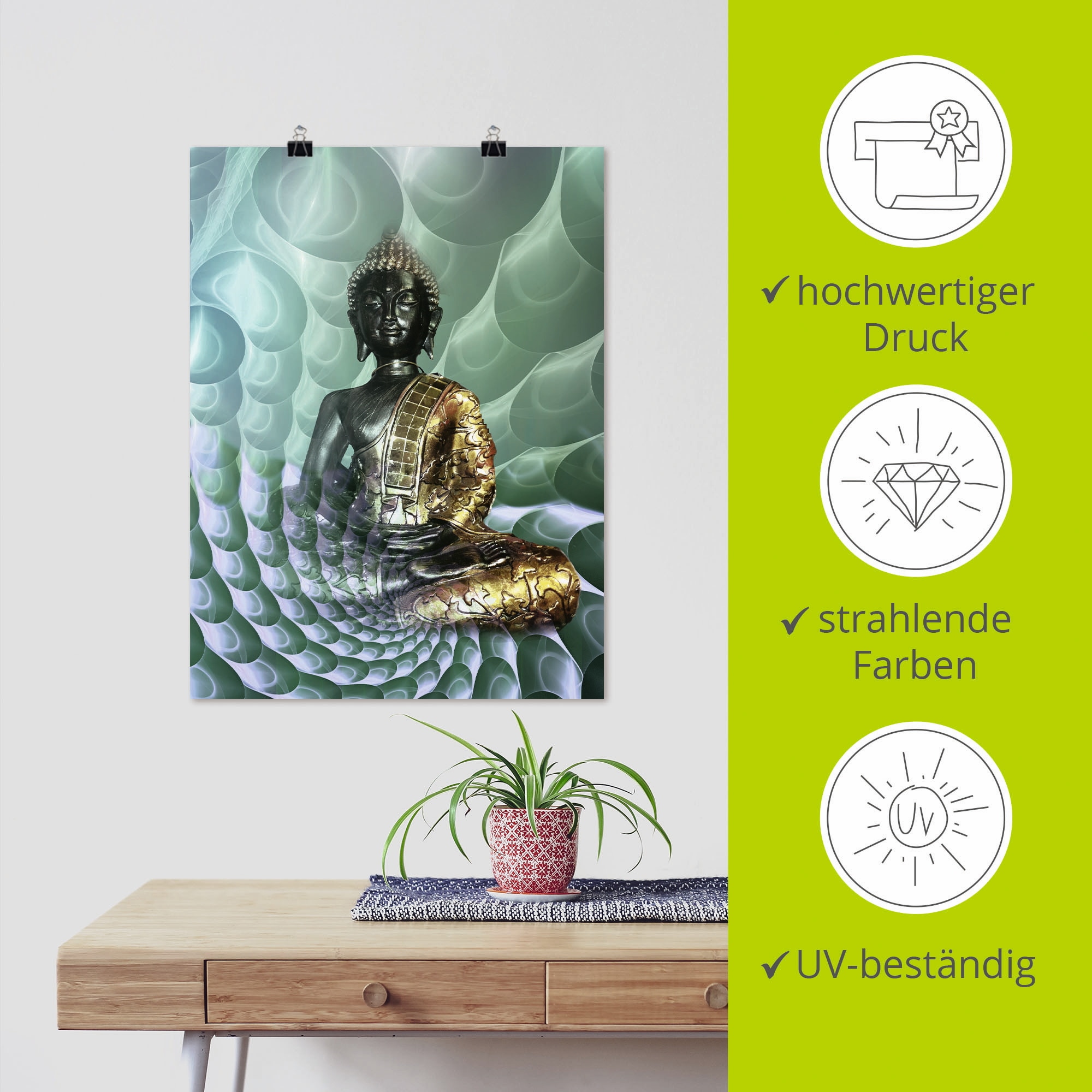 Artland Wandbild »Buddhas Traumwelt CB« Religion 1 Stk. tlg. als Alubild, Outdoorbild, Leinwandbild, Poster, Wandaufkleber