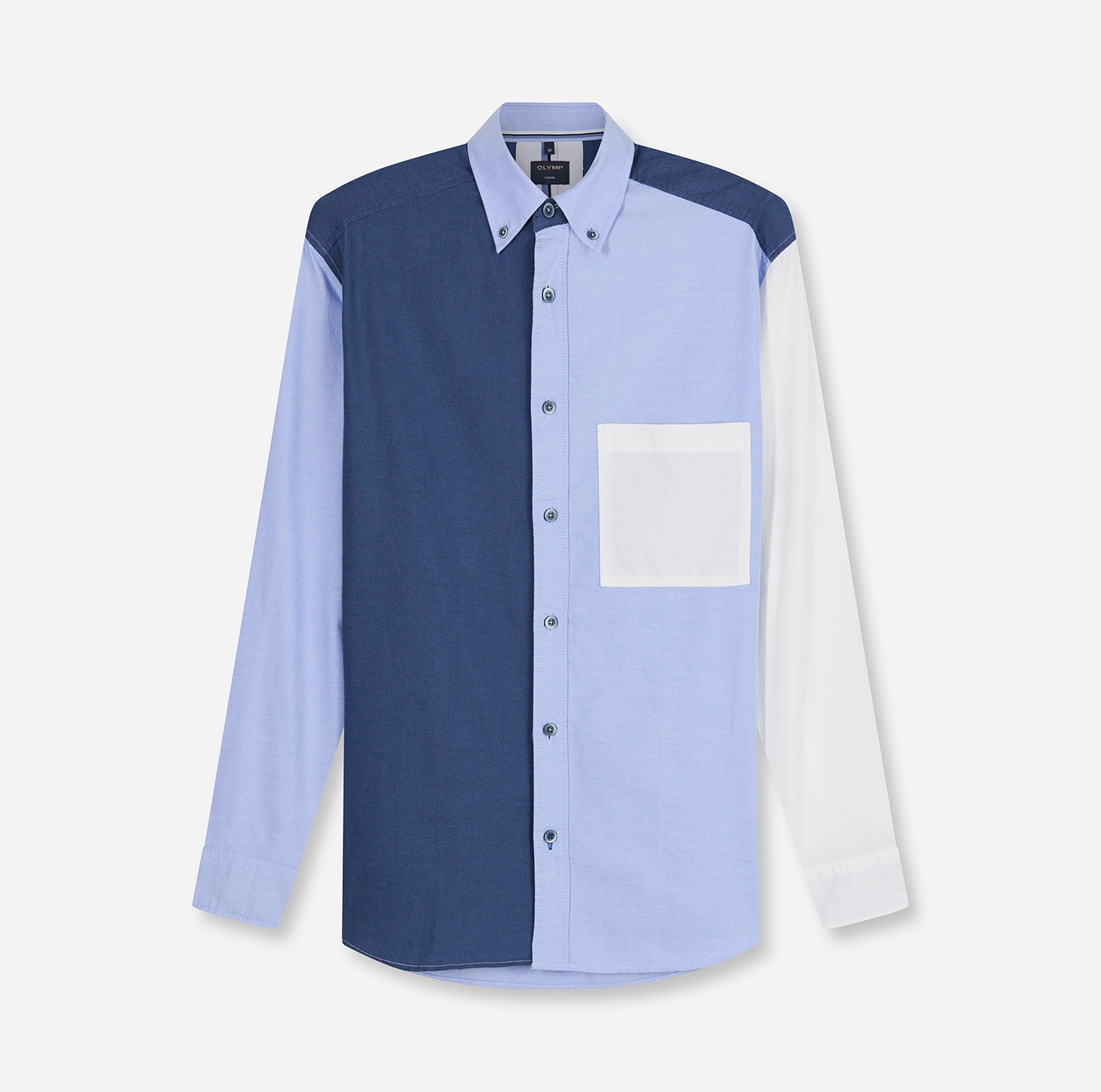 OLYMP Langarmhemd Button-Down-Kragen, Overshirt