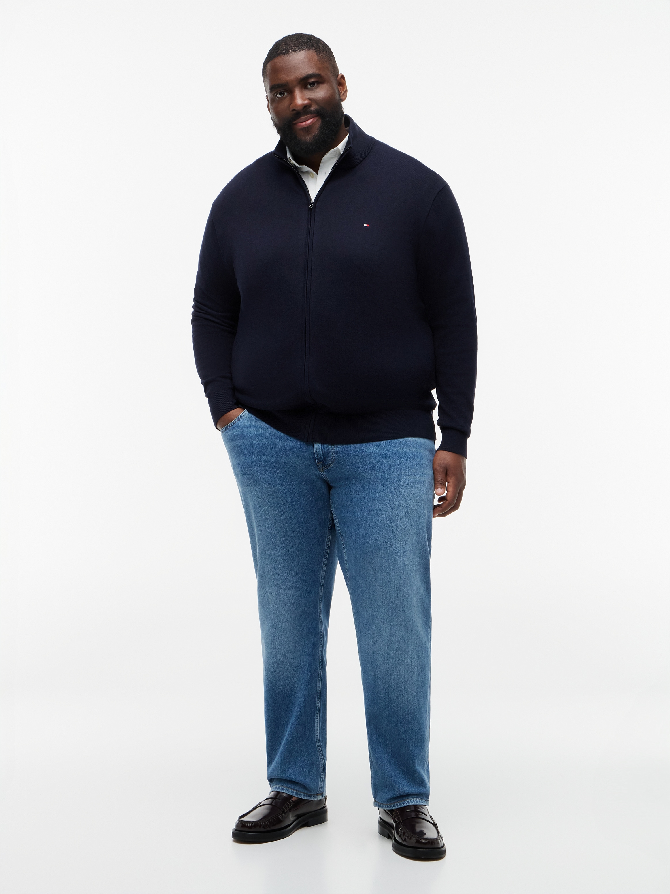 Tommy Hilfiger Big & Tall Veste en tricot »BT-ESSENTIAL COTTON ZIP THRU-B« grandes tailles