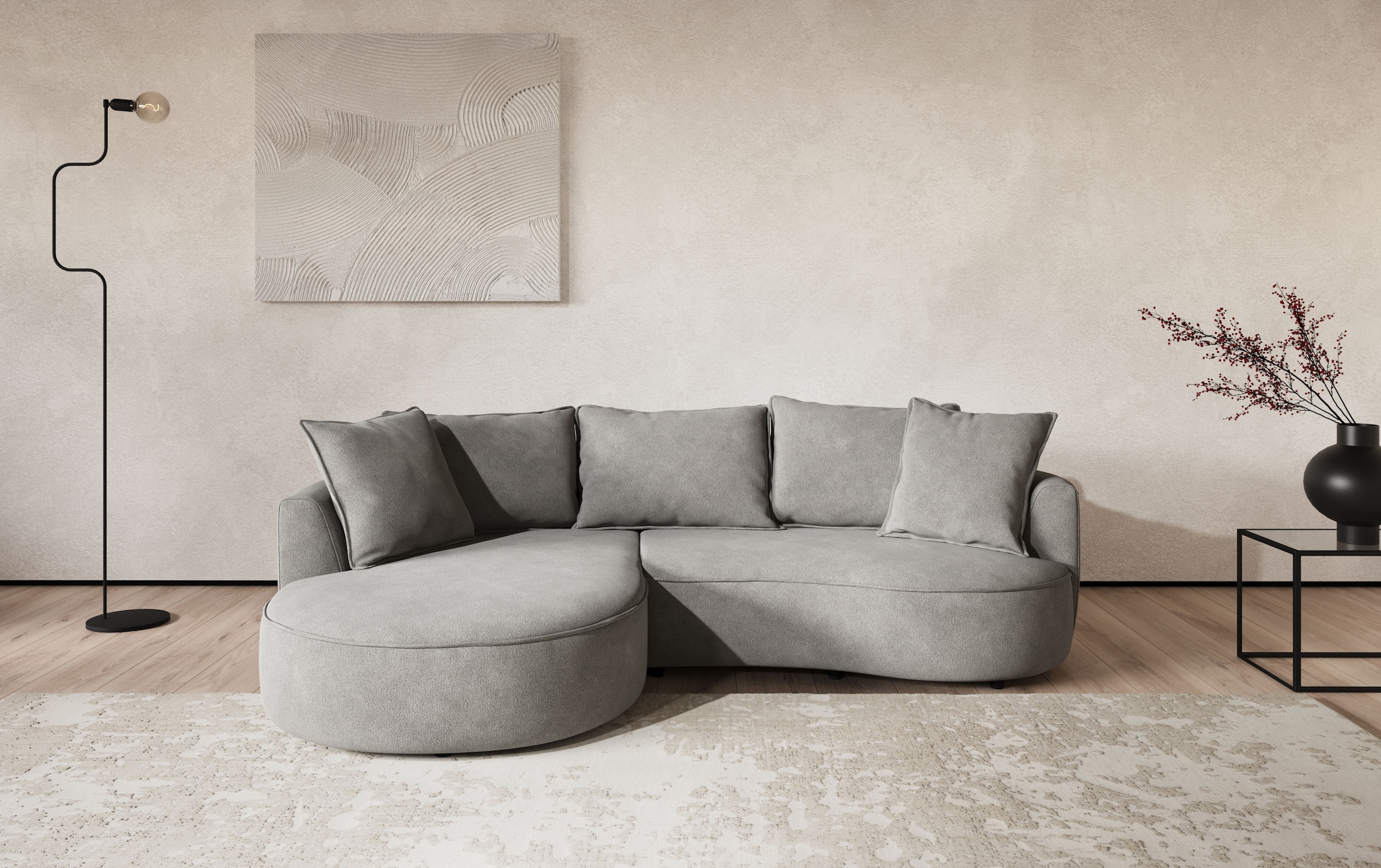 COTTA Ecksofa »Sana L-Form, Breite 260 cm« Loungesofa mit Wellenunterfederung