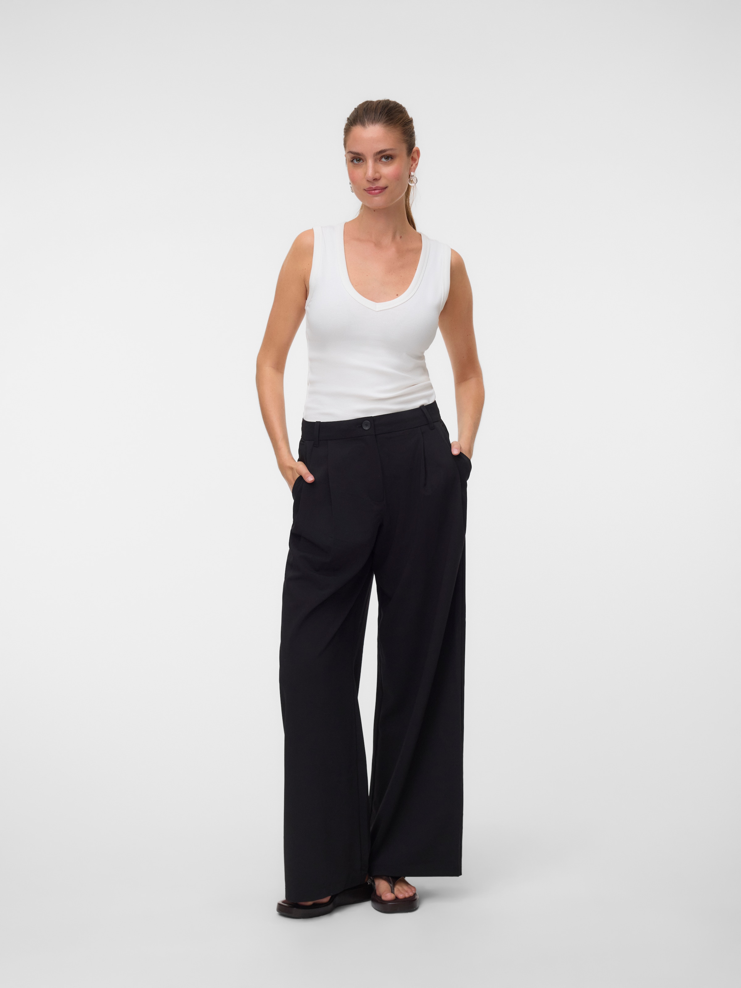 Vero Moda Pantalon de costume »VMSTELLA MW WIDE PLEAT PANT NOOS«  Mélange de matériaux, oversize