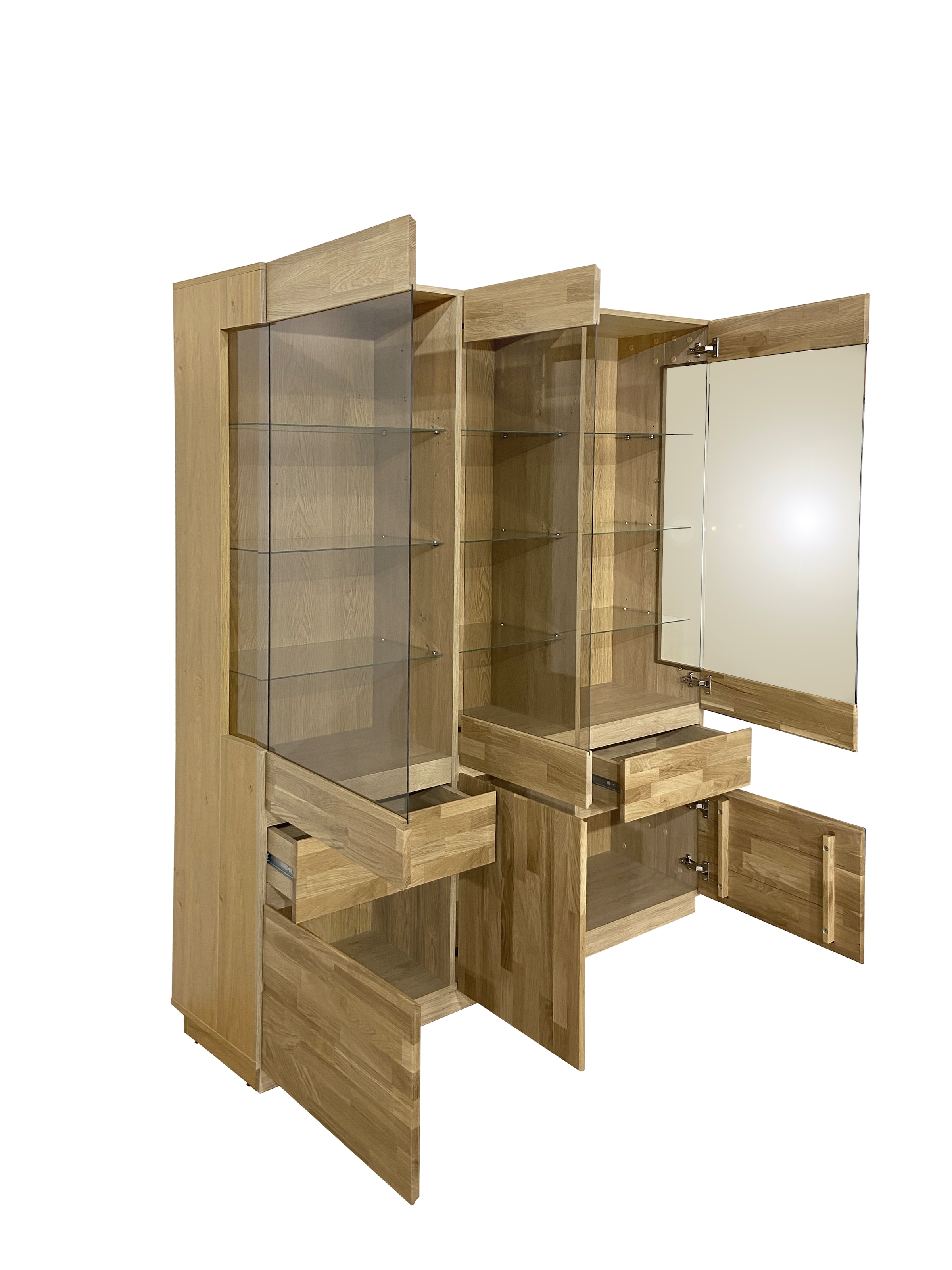 Home affaire Vitrine »Laima« Breite 140 cm, teilmassiv, mit Glastüren