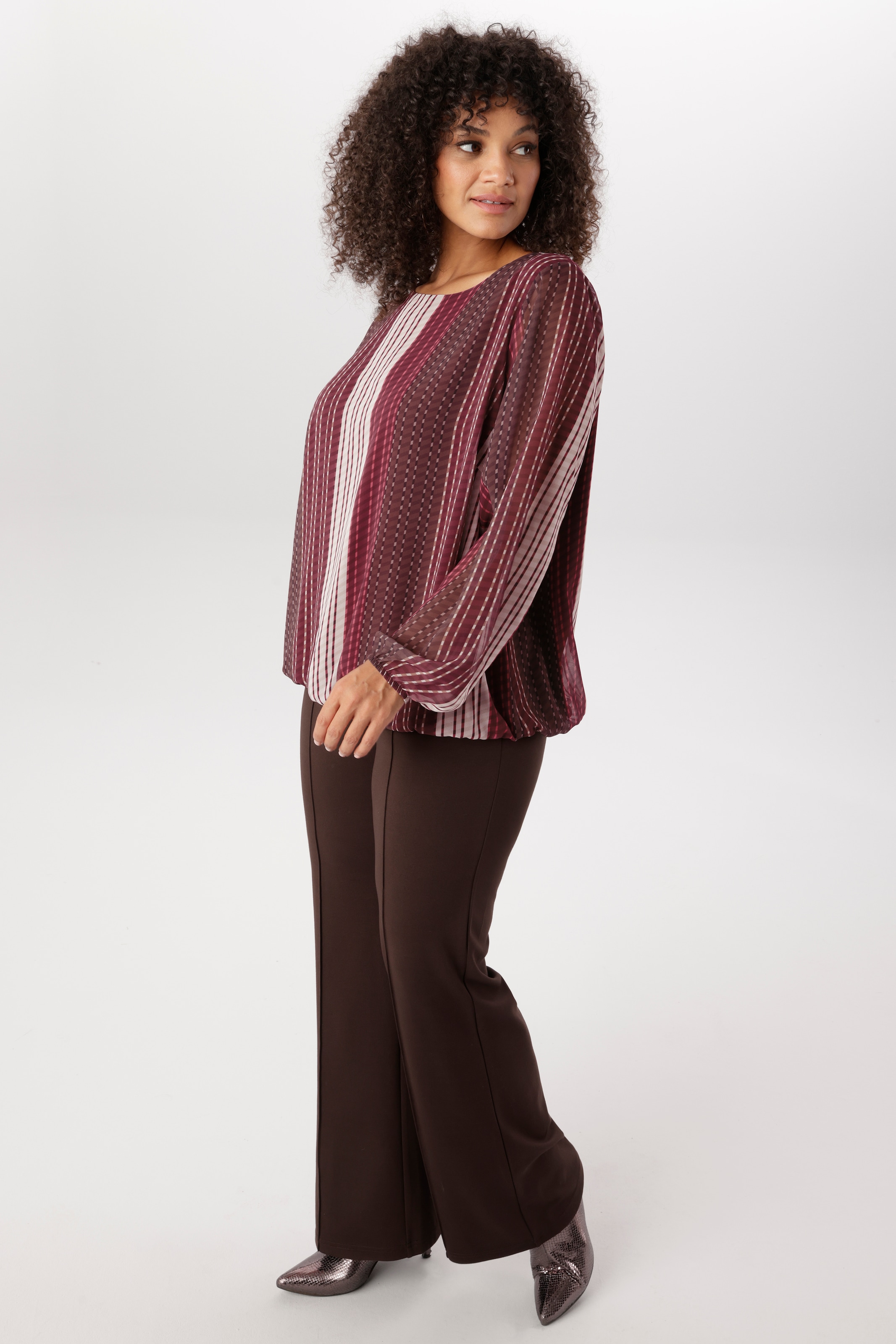 Aniston PLUS Schlupfbluse mit blickdichtem Jerseyfutter - NEUE KOLLEKTION
