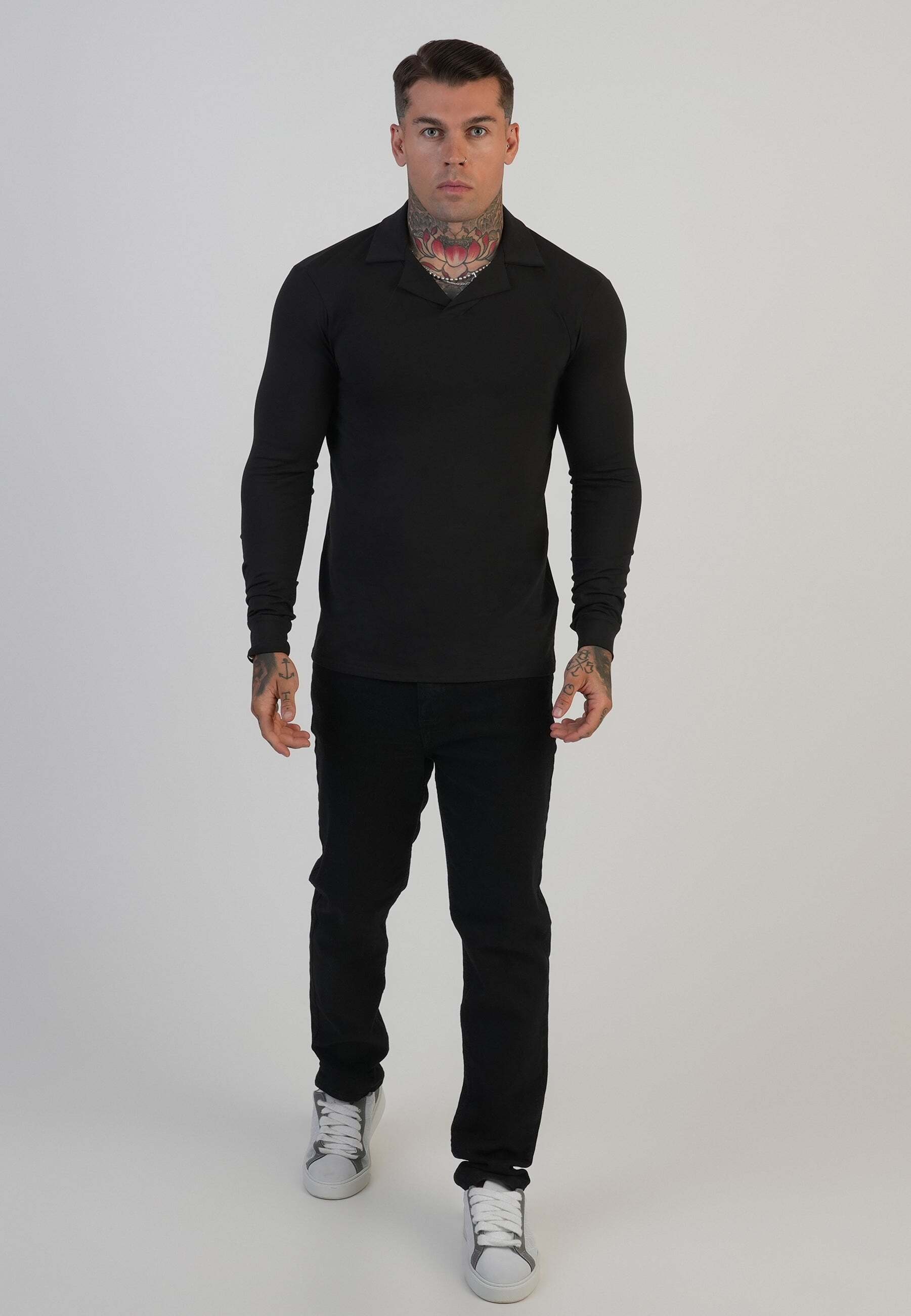 Siksilk Polo à manches longues »Siksilk Langarmpolo Long Sleeve Revere Polo«
