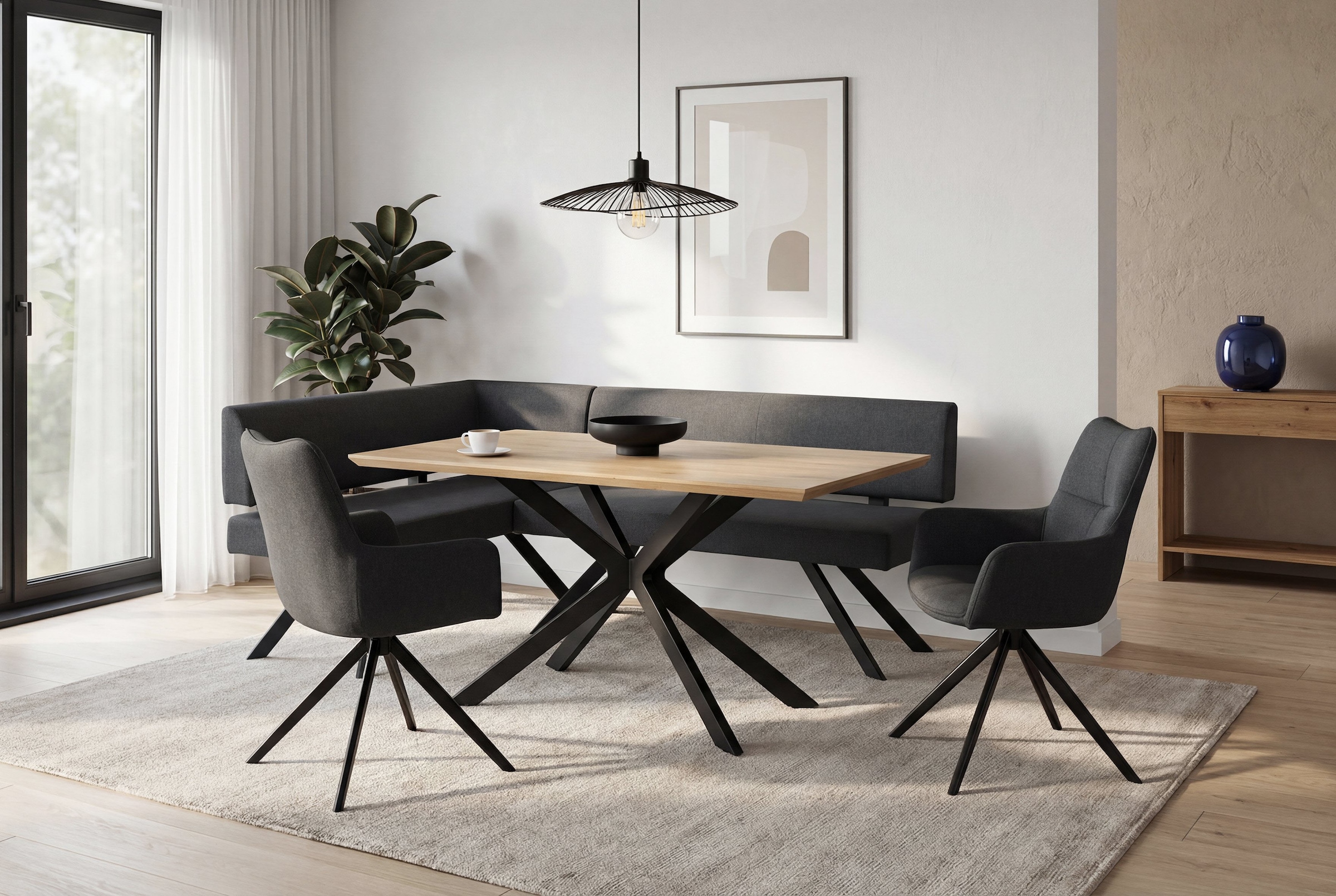 byLIVING Banc d'angle »TORONTO« Webstoff, bis 160 kg, Taschenfederkern, 4-Fussgestell, 3 Sitzplätze