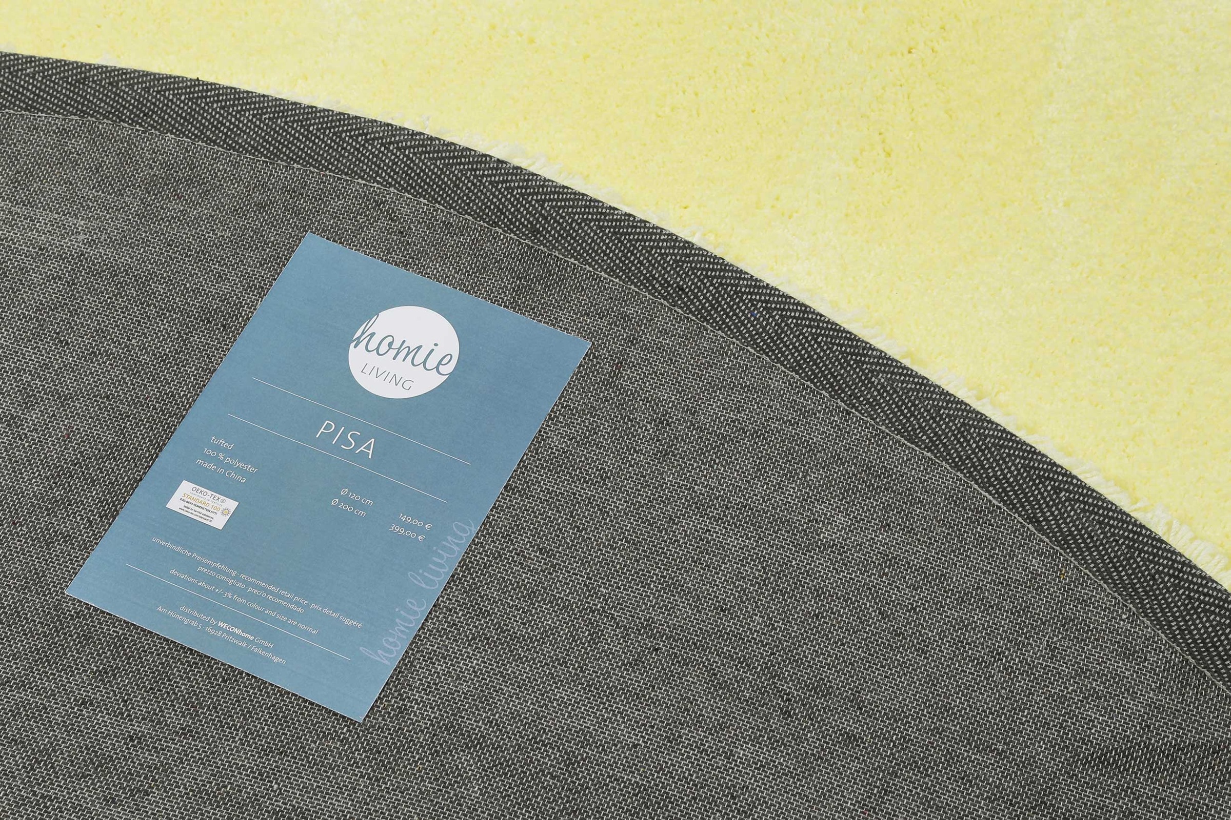 Homie Living Tapis »Pisa« Rond 25 mm Höhe Hochflor, Microfaser, uni, weich, Shaggy, Wohnzimmer, Schlafzimmer