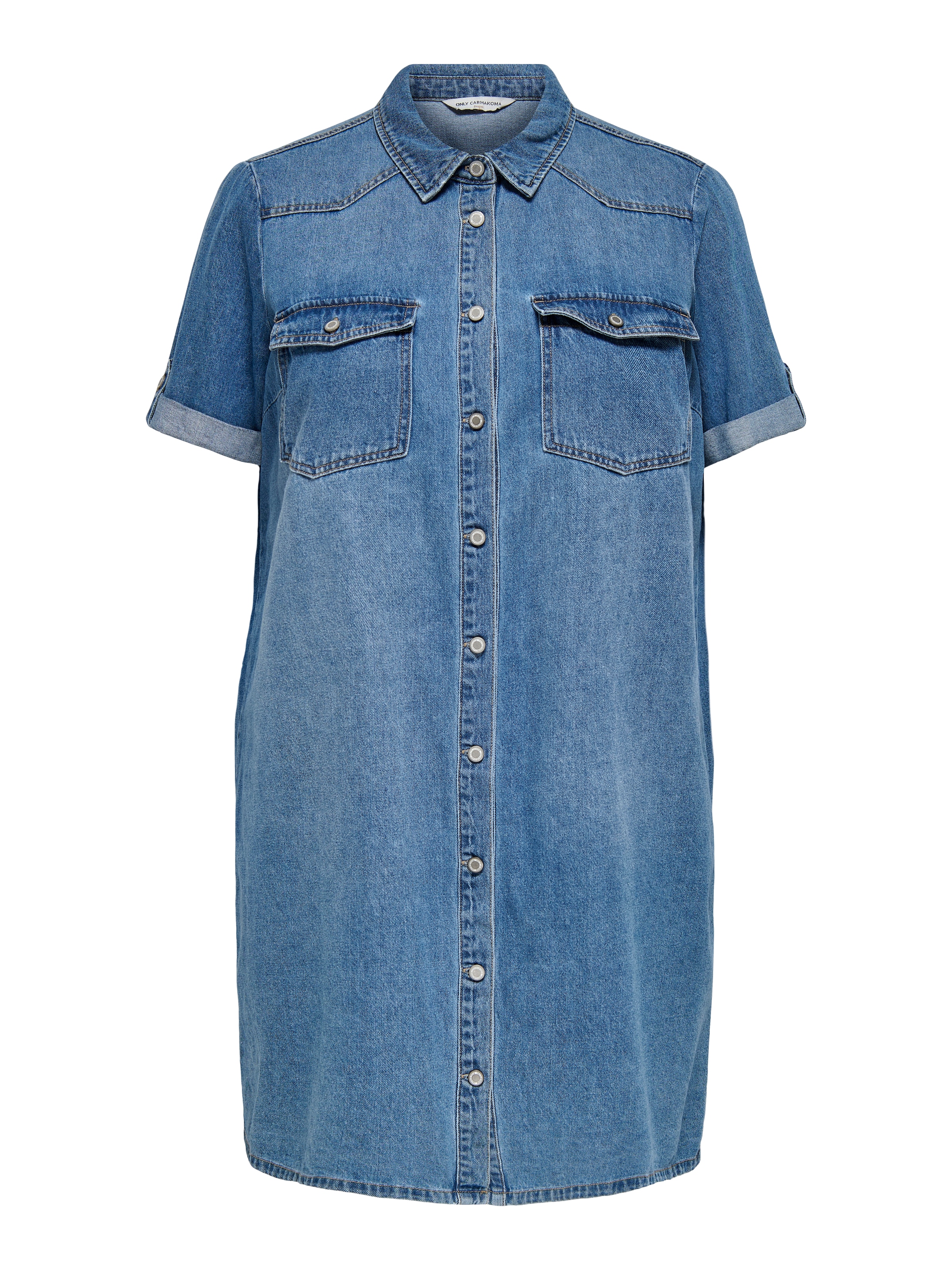 ONLY CARMAKOMA Jeanskleid »CARLISA S/S DNM DRESS GUA NOOS« Brusttaschen