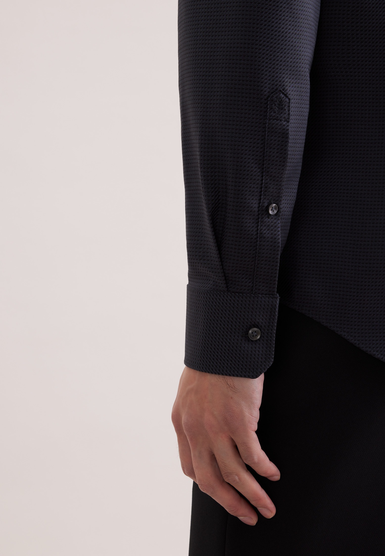 seidensticker Chemise d'affaires »Schwarze Rose« Slim 1/1 Kentkragen Struktur