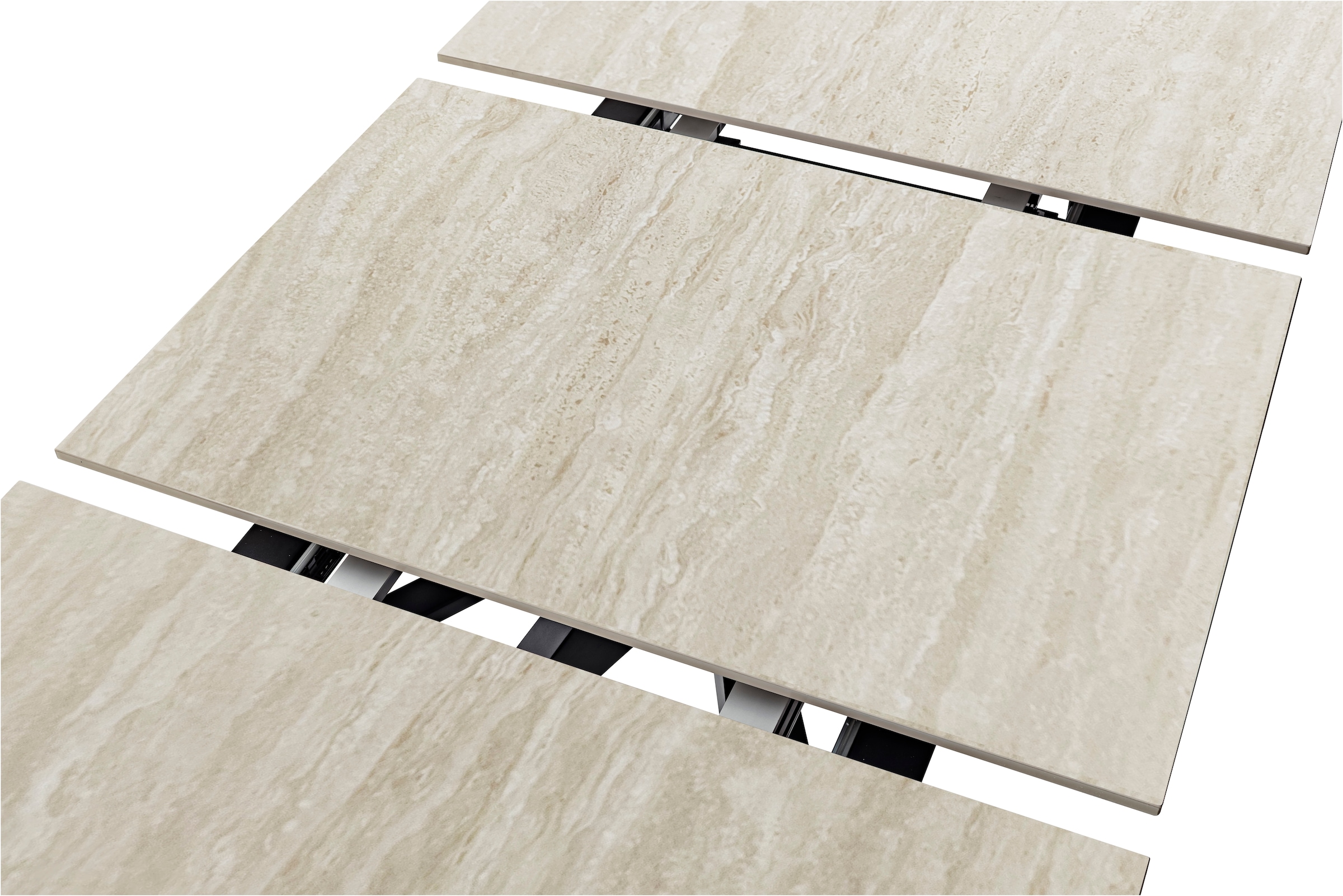 MCA furniture Table de salle à manger »CERRITO Auszugtisch 160-220 cm - marmoriert« 1 cuis tlg. Keramik,Metall,Synchronauszug,ausziehbar,8-10 Personen