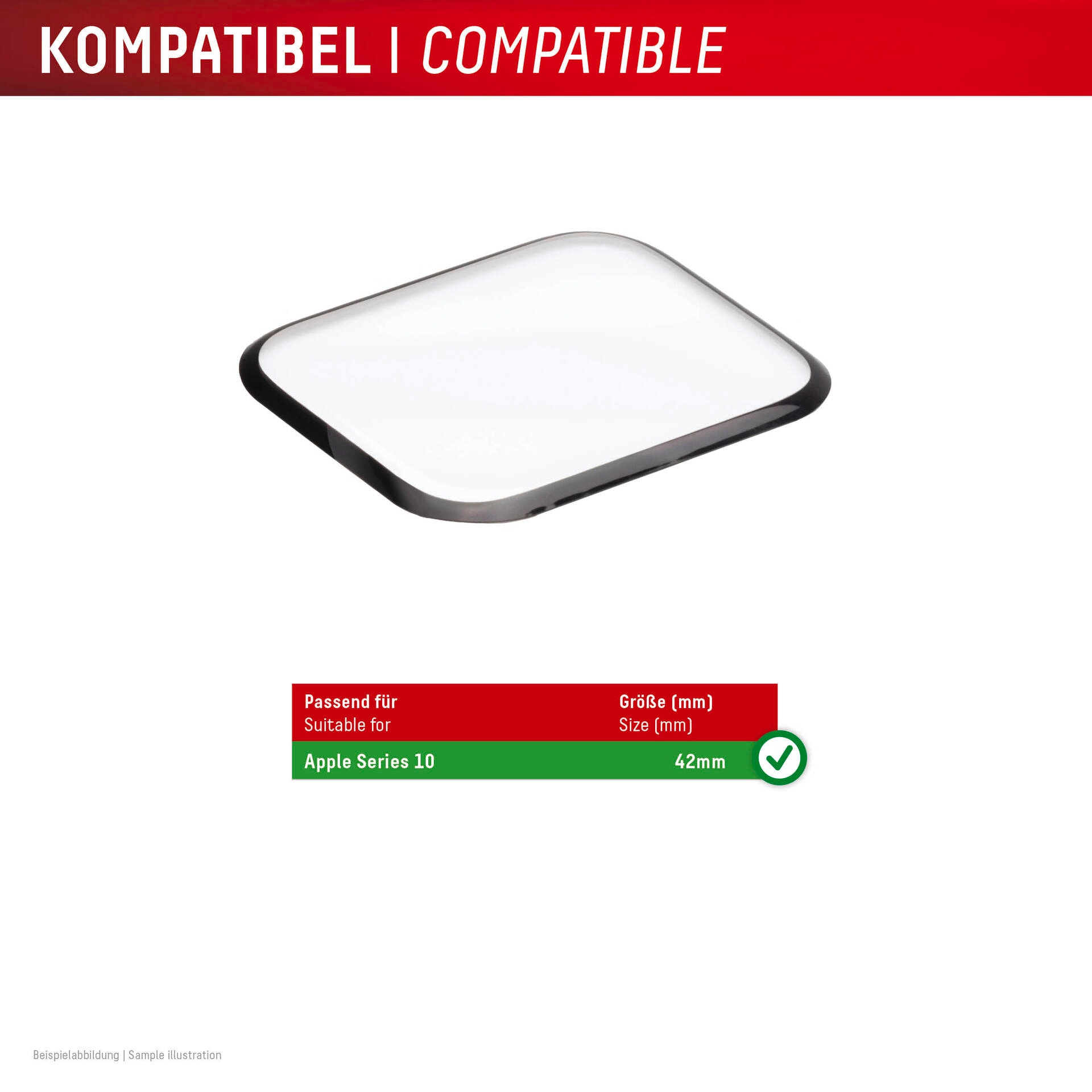 Displex Displayschutzglas »Smartwatch Glass Unbreakable Protector Full Cover« für Apple Watch Series 10 42 mm;Apple Watch Series 11 42 mm Packung, 2x Acrylglas Protector,  Displayschutzfolie, Schutzfolie, Bildschirmschutz, kratz- & stossfest