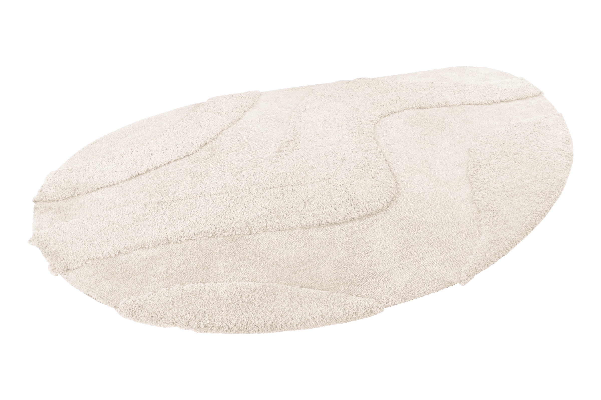 Kayoom Tapis »Pulp 225« ovale 20 mm Höhe Poils longs, structure haute-basse, forme particulière. toutes pièces