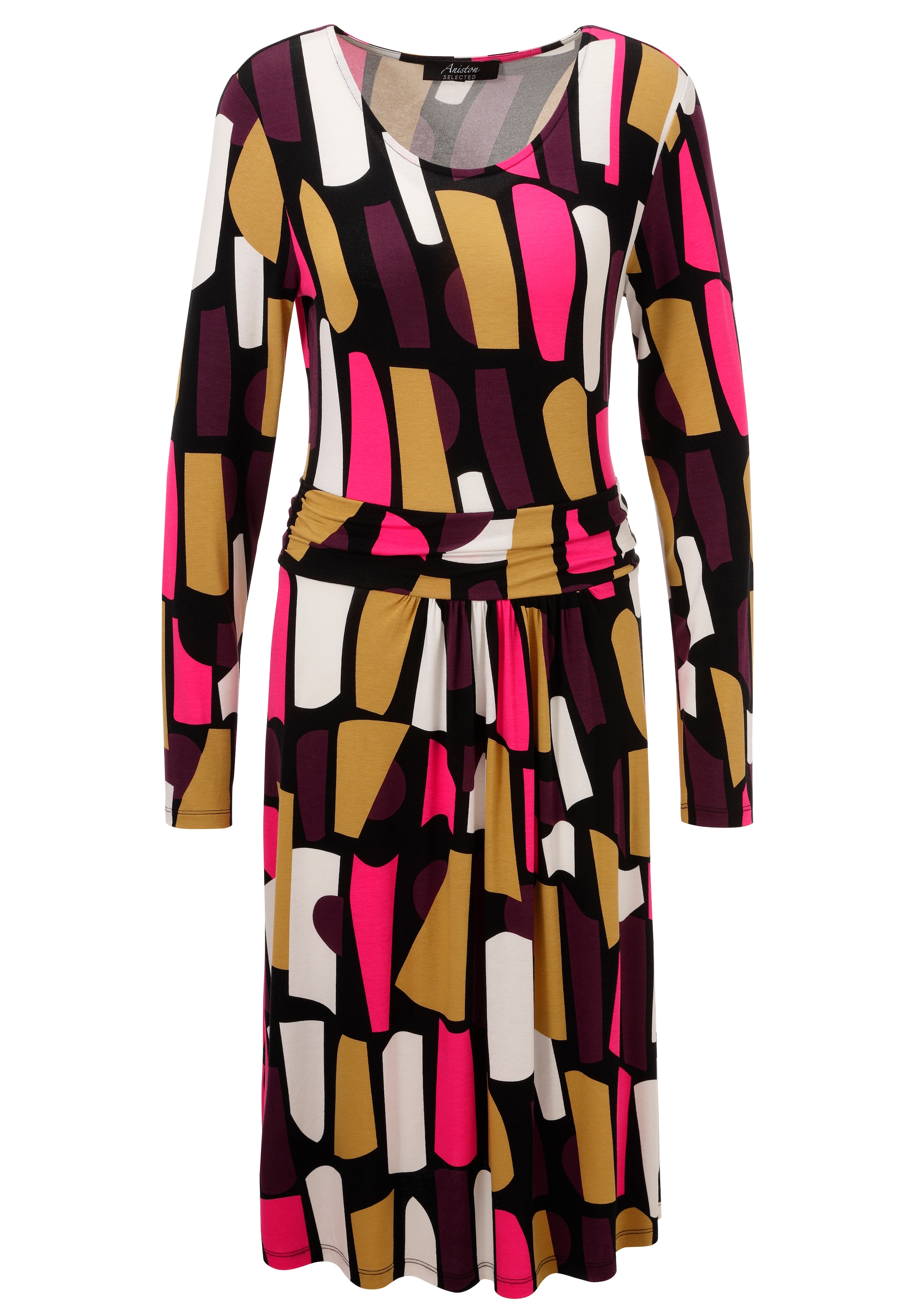 Aniston SELECTED Jerseykleid mit modernen, grafischen Allover-Print - NEUE KOLLEKTION