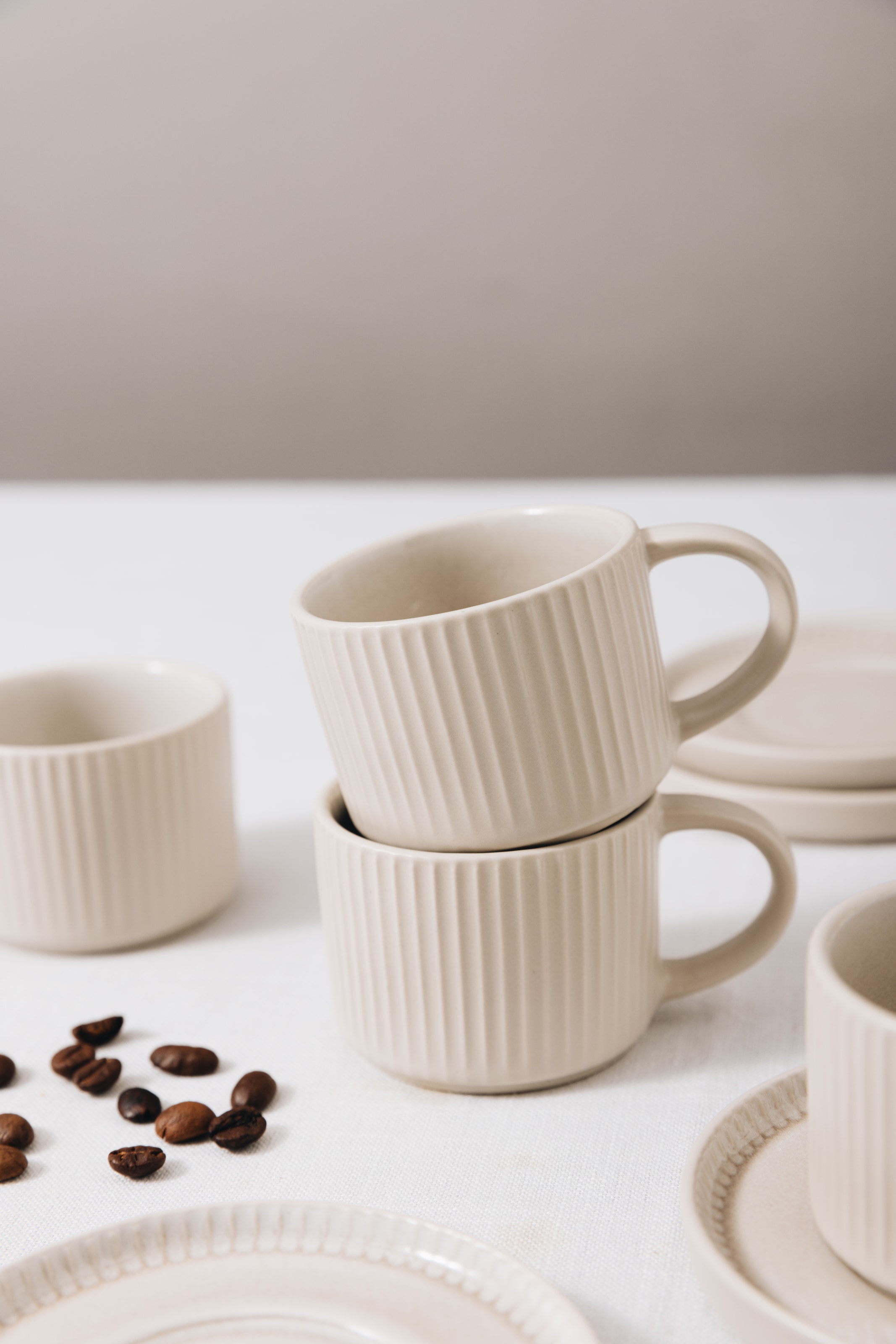 GOODproduct Espressotasse »Ylvii, 12er Set, bestehend aus 6 Tassen + 6 Untertassen« für 6 Personen, spülmaschinenfest und mikrowellengeeignet, 90 ml