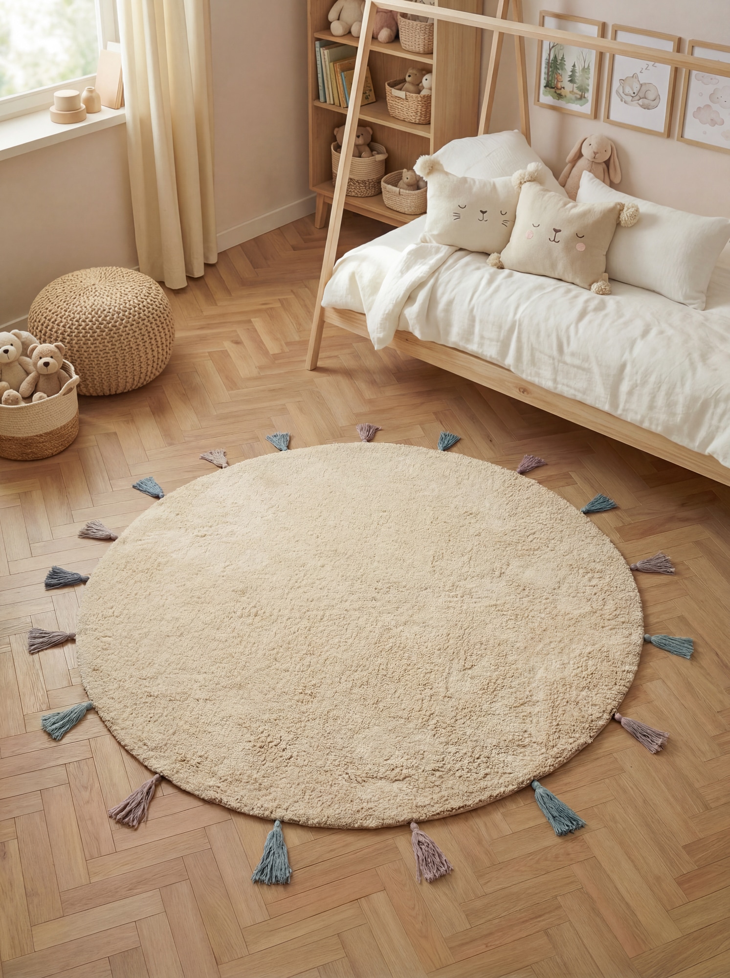 HANSE Home Tapis pour enfants »Sunna« Forme de motif 10 mm Höhe lavable, fait main, doux, antidérapant, tapis de jeu pour chambre d'enfant