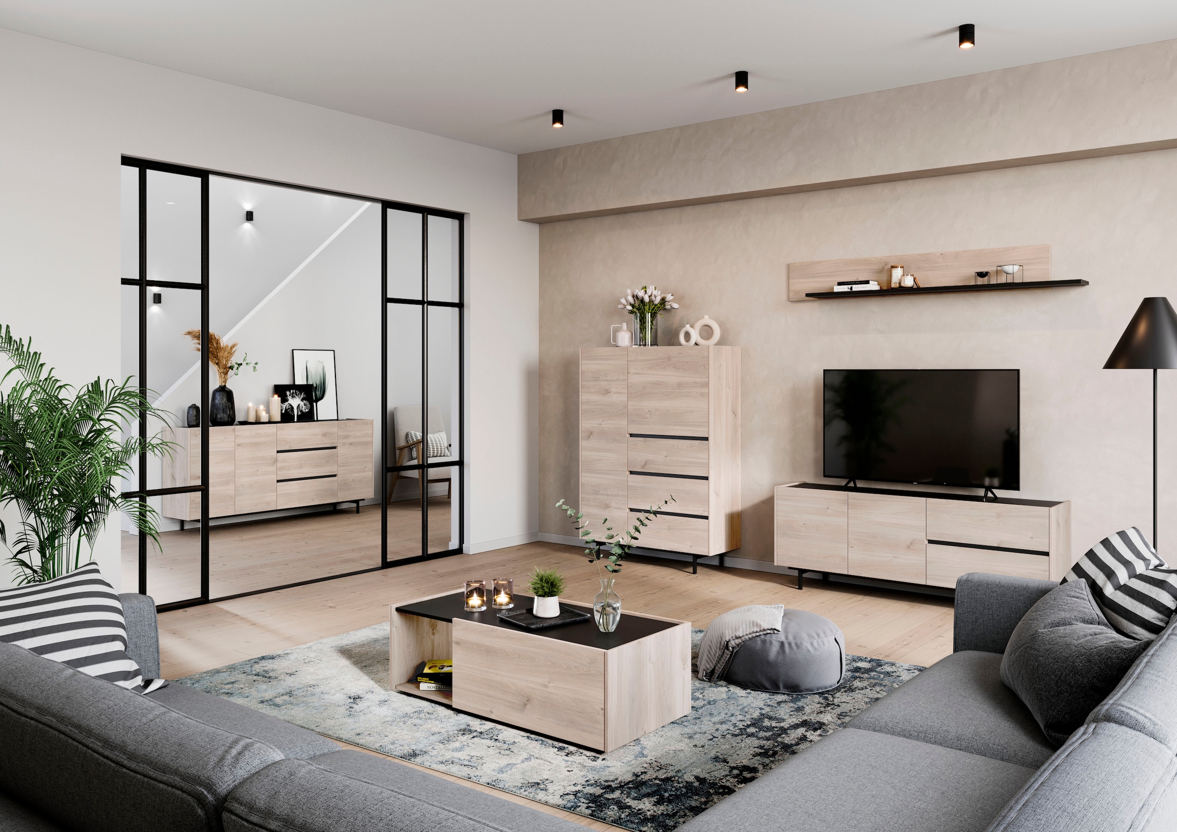 GERMANIA Lowboard »Cantoria« Türen mit Soft close-Funktion, griffloses Design