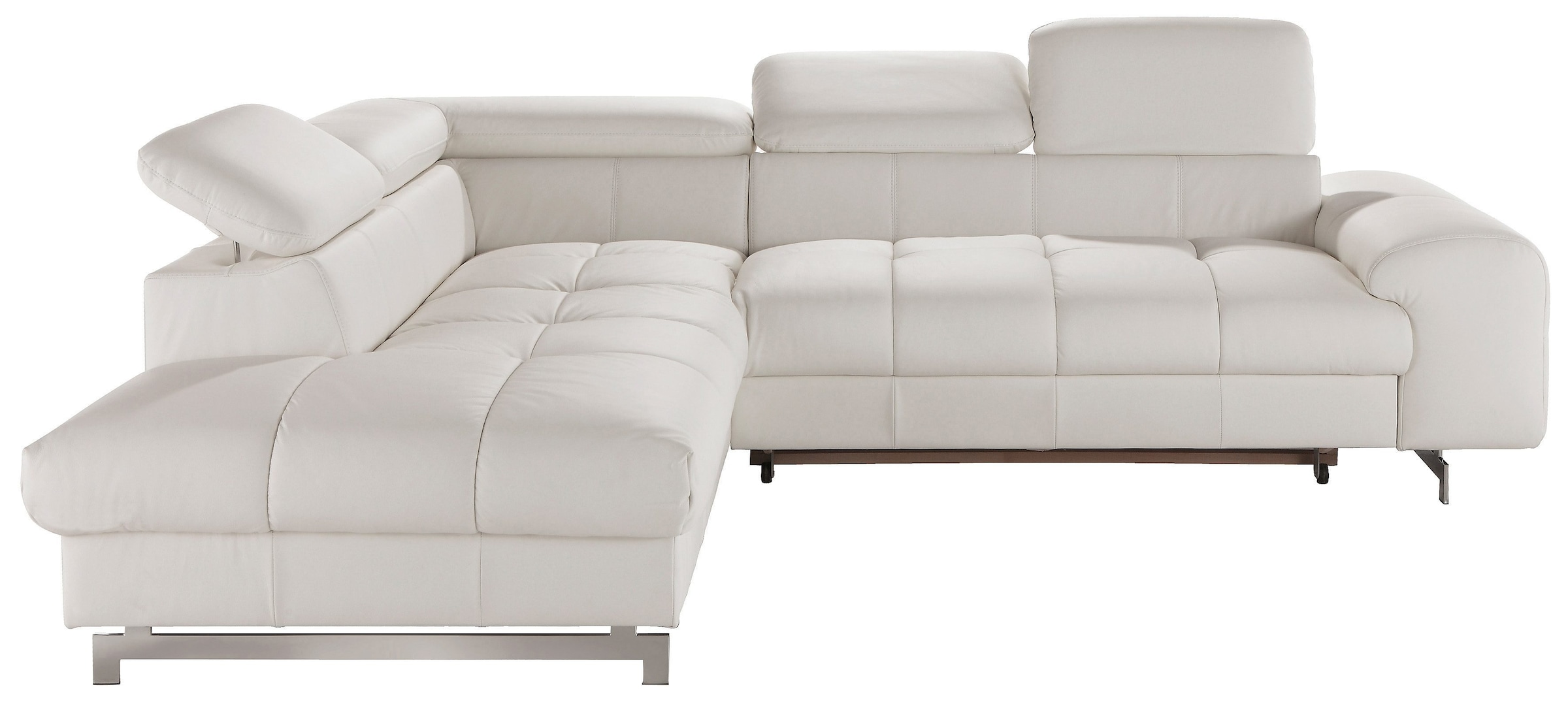 COTTA Polstergarnitur »Chef L-Form« Set,  Set bestehend aus: Ecksofa mit Kopfteilverstellung & Hocker