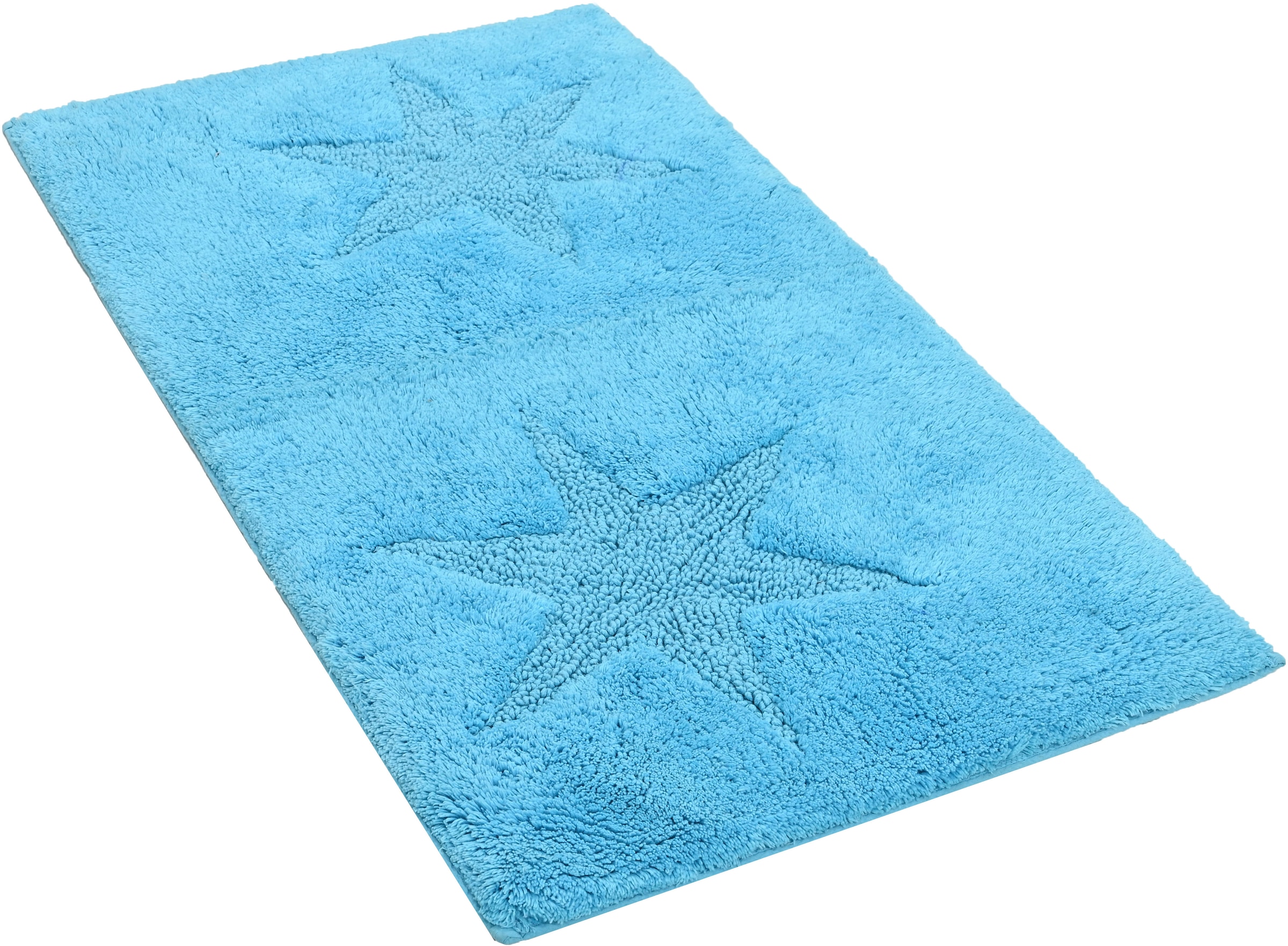 andas Badematte »Marie« Höhe 13 mm rutschhemmend beschichtet fussbodenheizungsgeeignet | strapazierfähig Badteppich, Stern Motiv, Hoch-Tief-Struktur, auch als Set