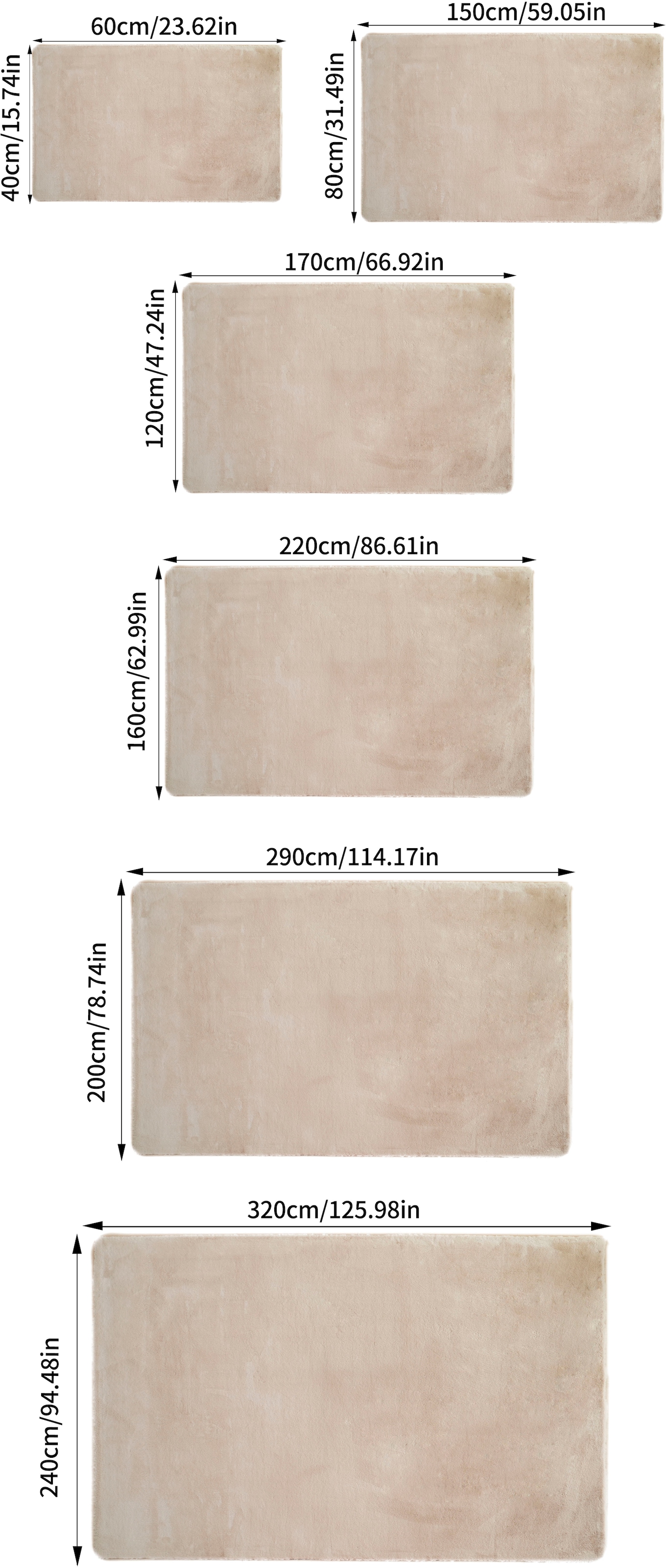 Bruno Banani Fellteppich »Rabbit 2, Kunstfell Teppich, Modern« rechteckig 25 mm Höhe Kaninchenfell-Haptik, sehr weich, Wohnzimmer, Schlafzimmer, Esszimmer