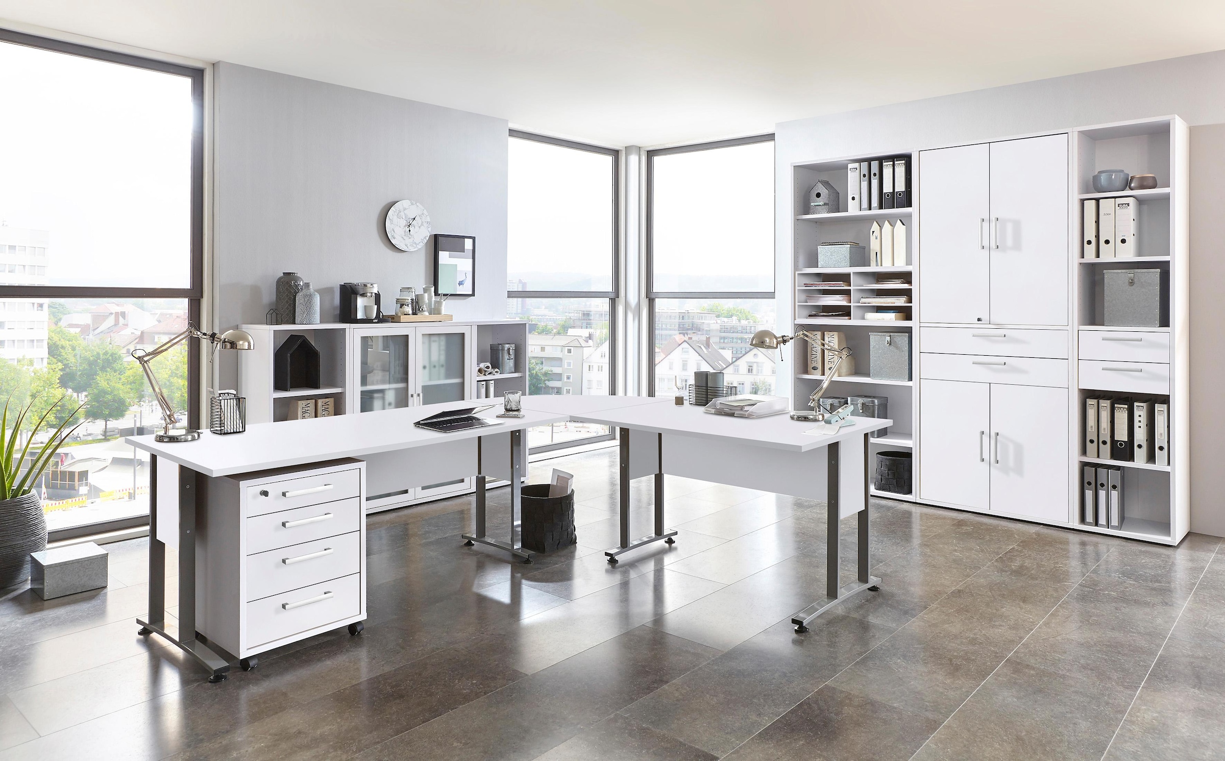 FMD Étagère à dossiers »Calvi« in 2 Höhen, viel Staur., verstellb. Böden, erweiterbar, Breite: 89 cm