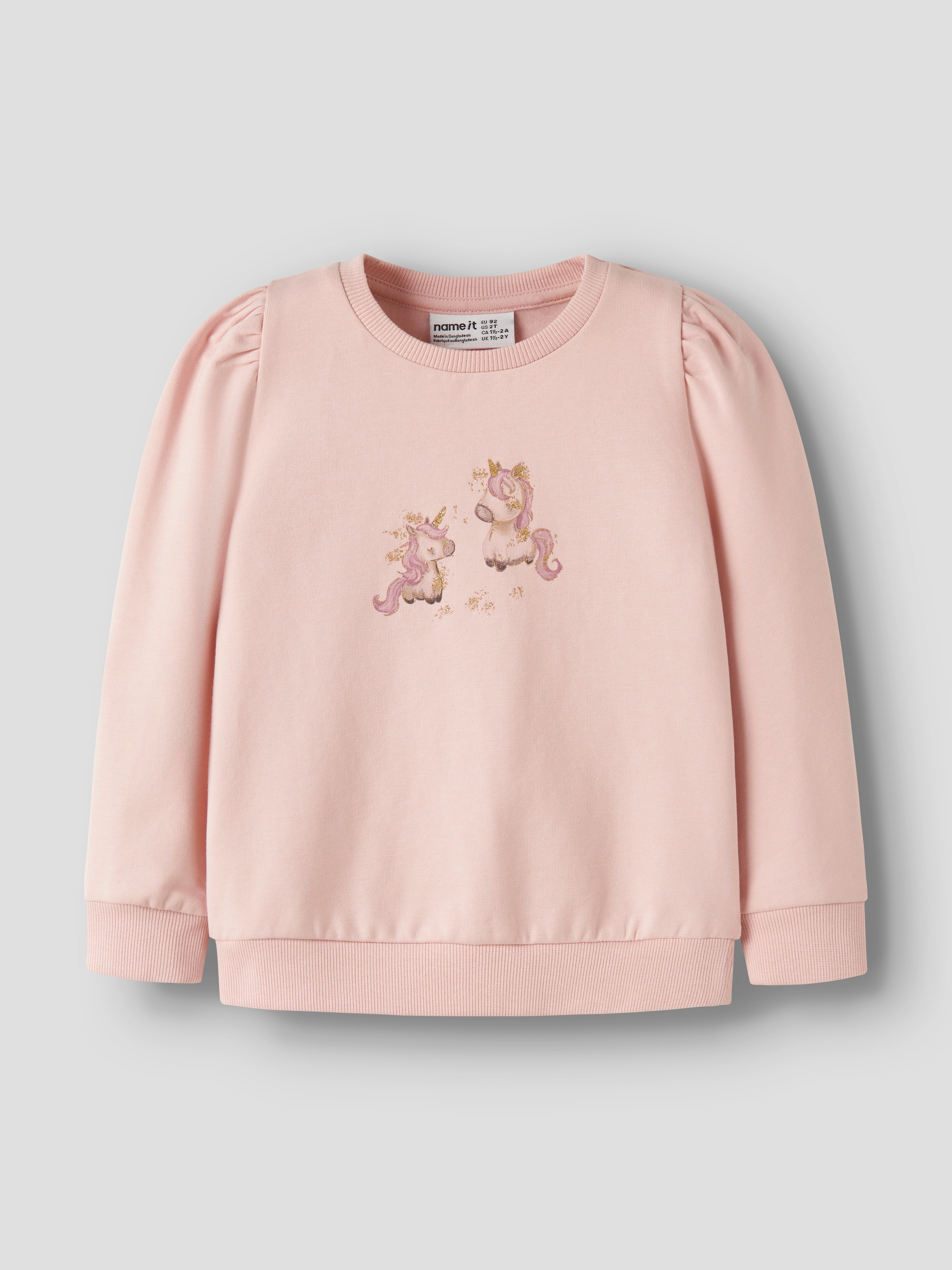 Name It Sweat-shirt »NMFLAURIE LS SWEAT BRU«, mélange coton, coupe régulière
