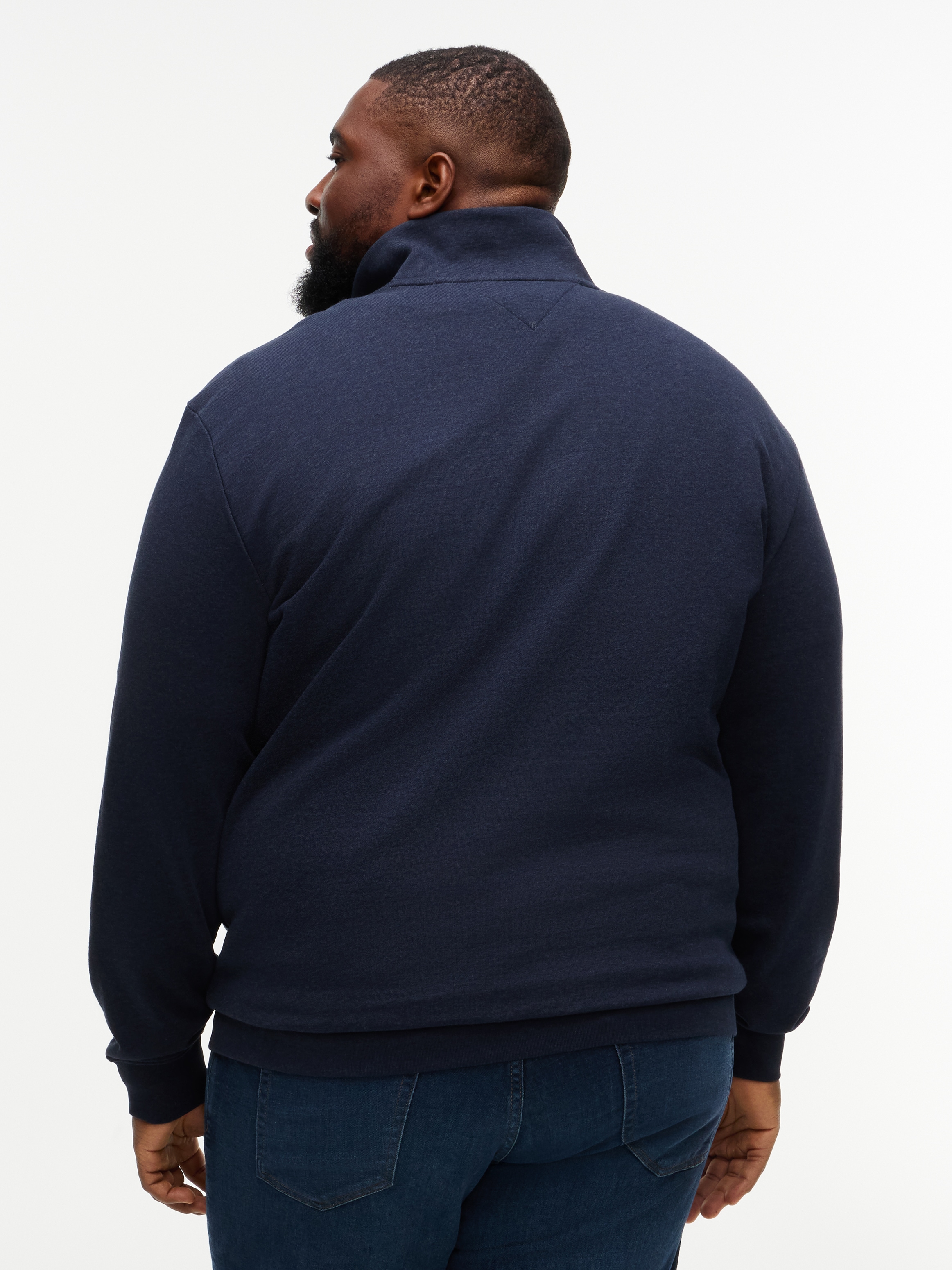 Tommy Hilfiger Big & Tall Sweatshirt »BT-RWB TERRY TIPED REGULAR 1/4 ZIP-B«, Grosse Grössen, Troyerkragen
